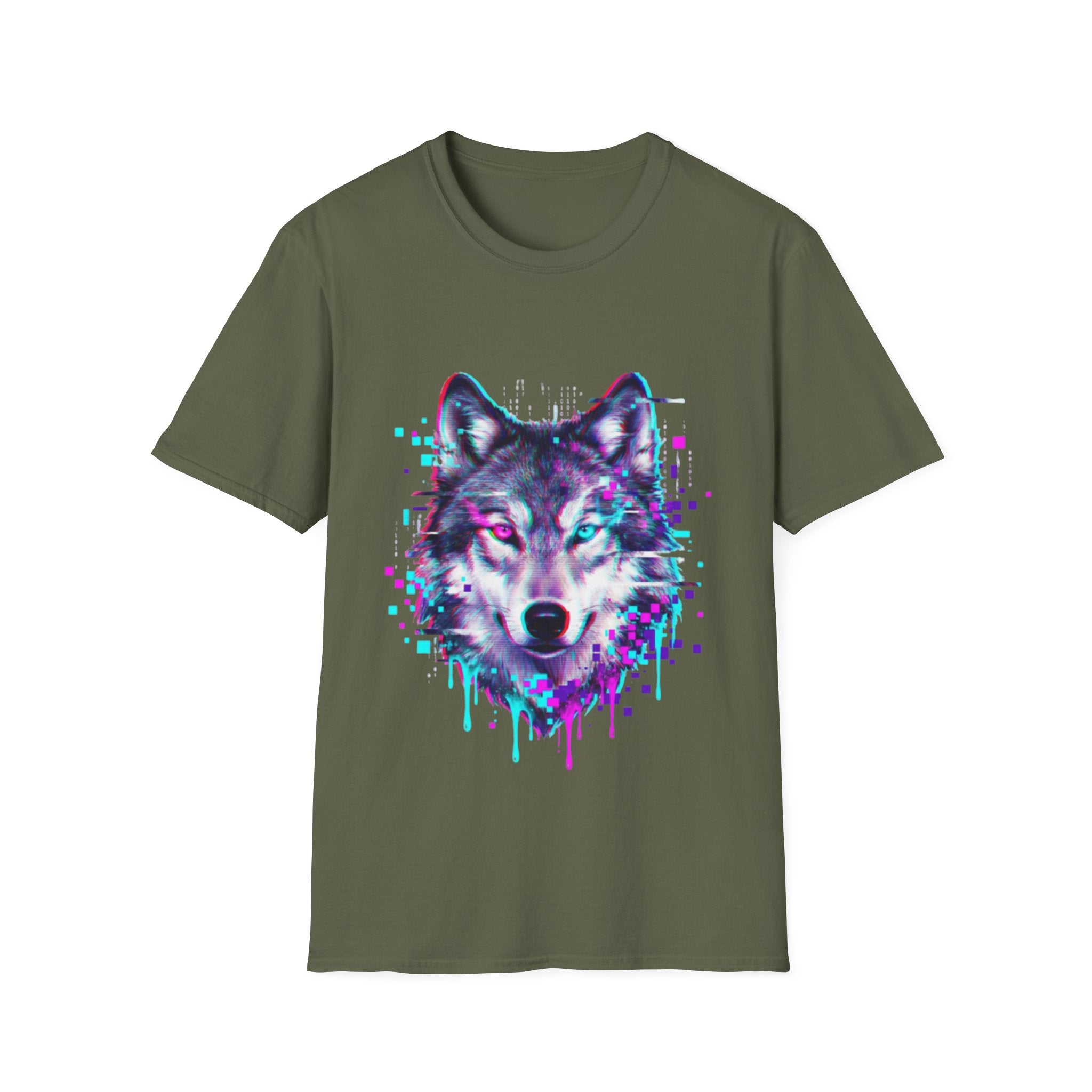 Urban Glitch Wolf Tee - Trendy Streetwear Vibes