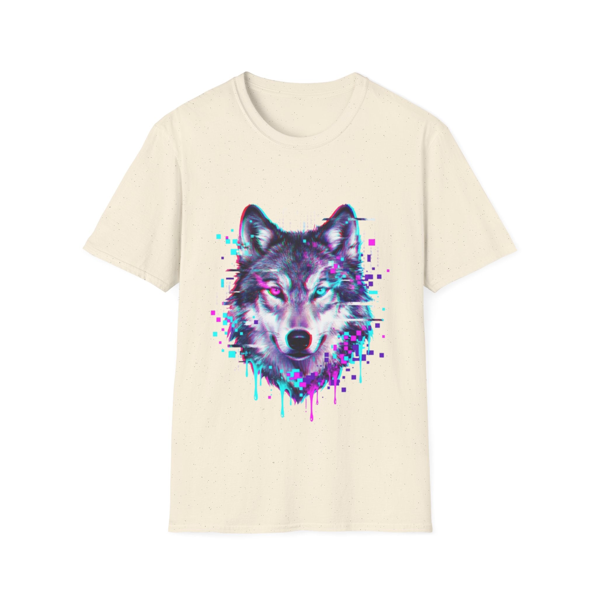 Urban Glitch Wolf Tee - Trendy Streetwear Vibes