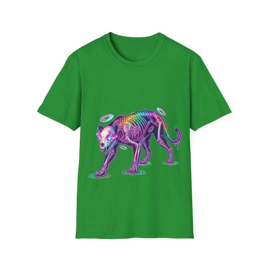 Neon Skeleton Panther Tee - Trendy Urban Streetwear