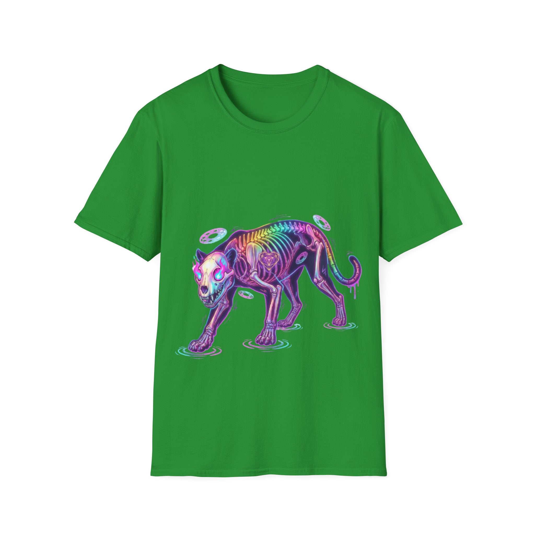 Neon Skeleton Panther Tee - Trendy Urban Streetwear