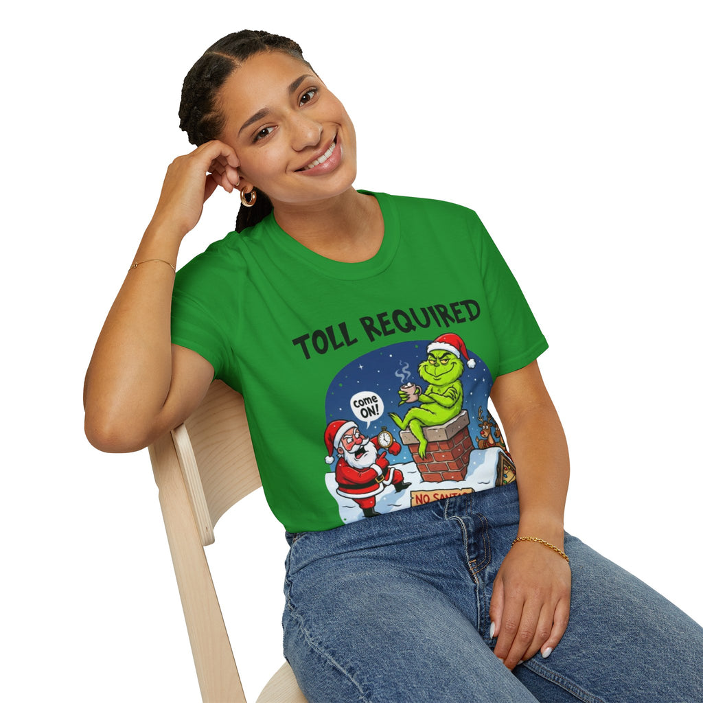 Santa Blocked by Grinch Tee | Funny Grinch Christmas T-shirt