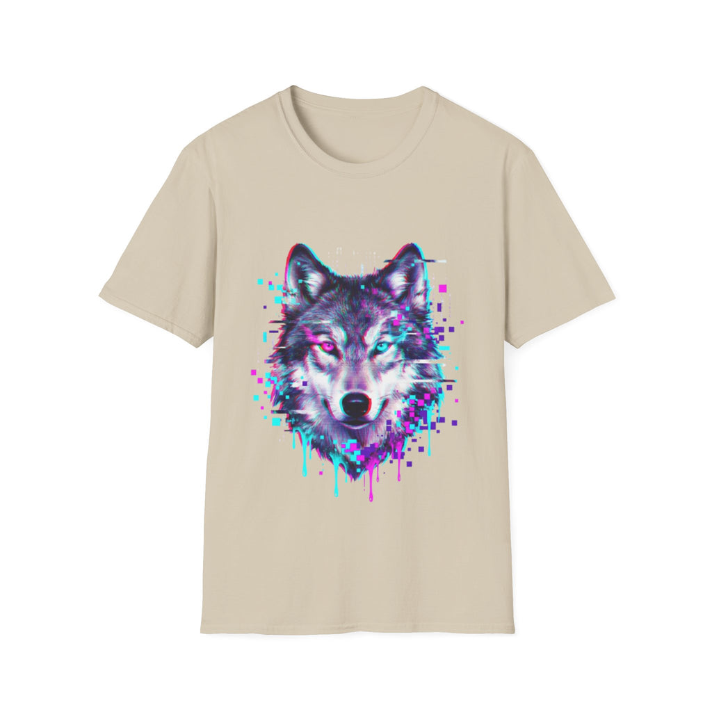 Urban Glitch Wolf Tee - Trendy Streetwear Vibes
