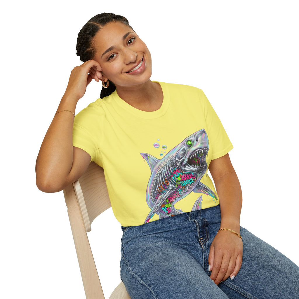 Iridescent Shark Streetwear T-Shirt - Urban Style