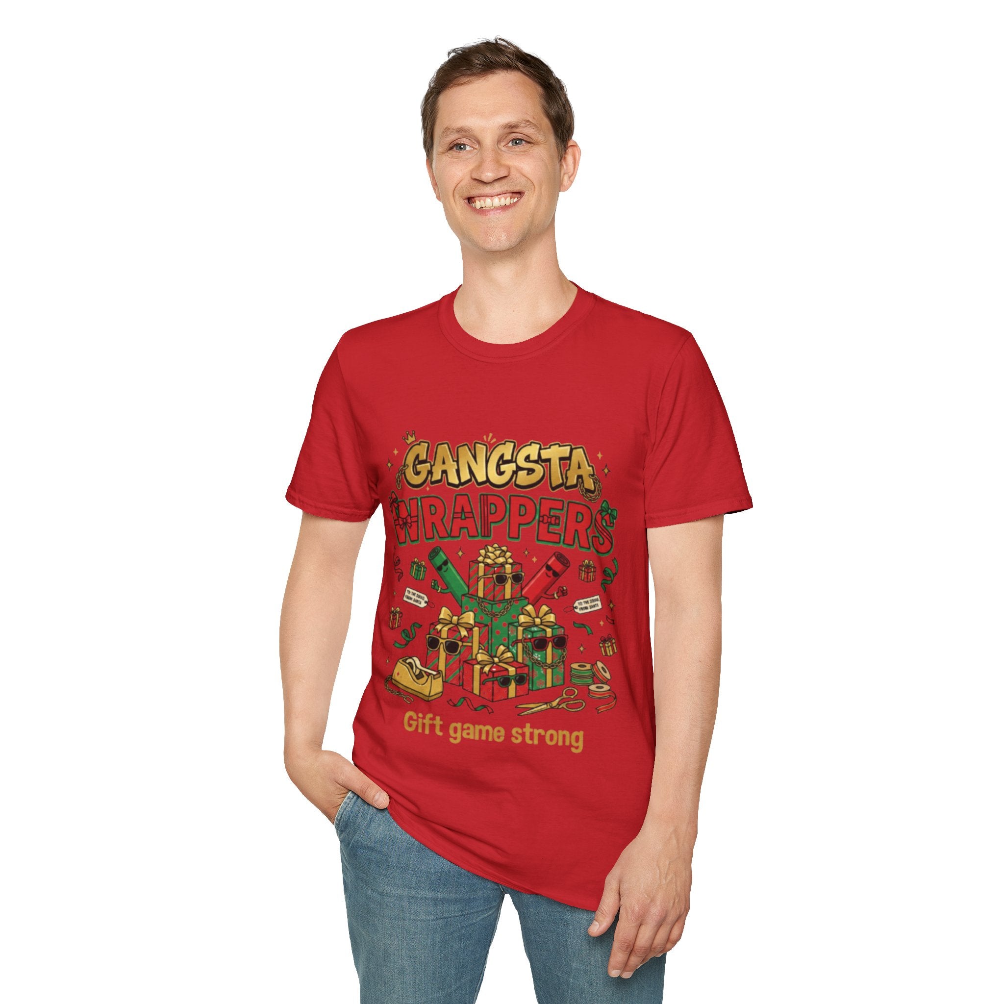 Gangsta Wrappers Crew T-shirt | Funny Christmas Matching Tee