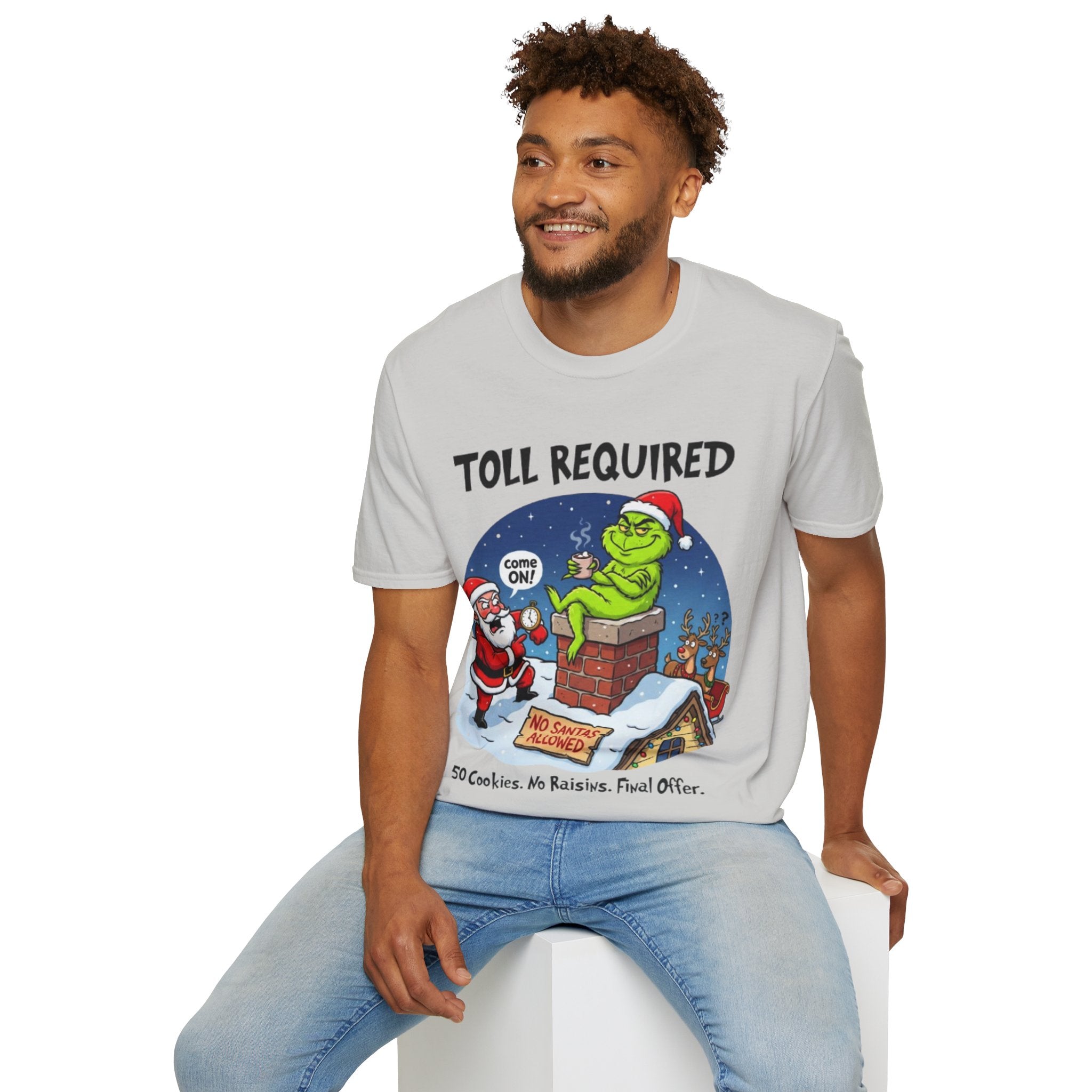 Santa Blocked by Grinch Tee | Funny Grinch Christmas T-shirt
