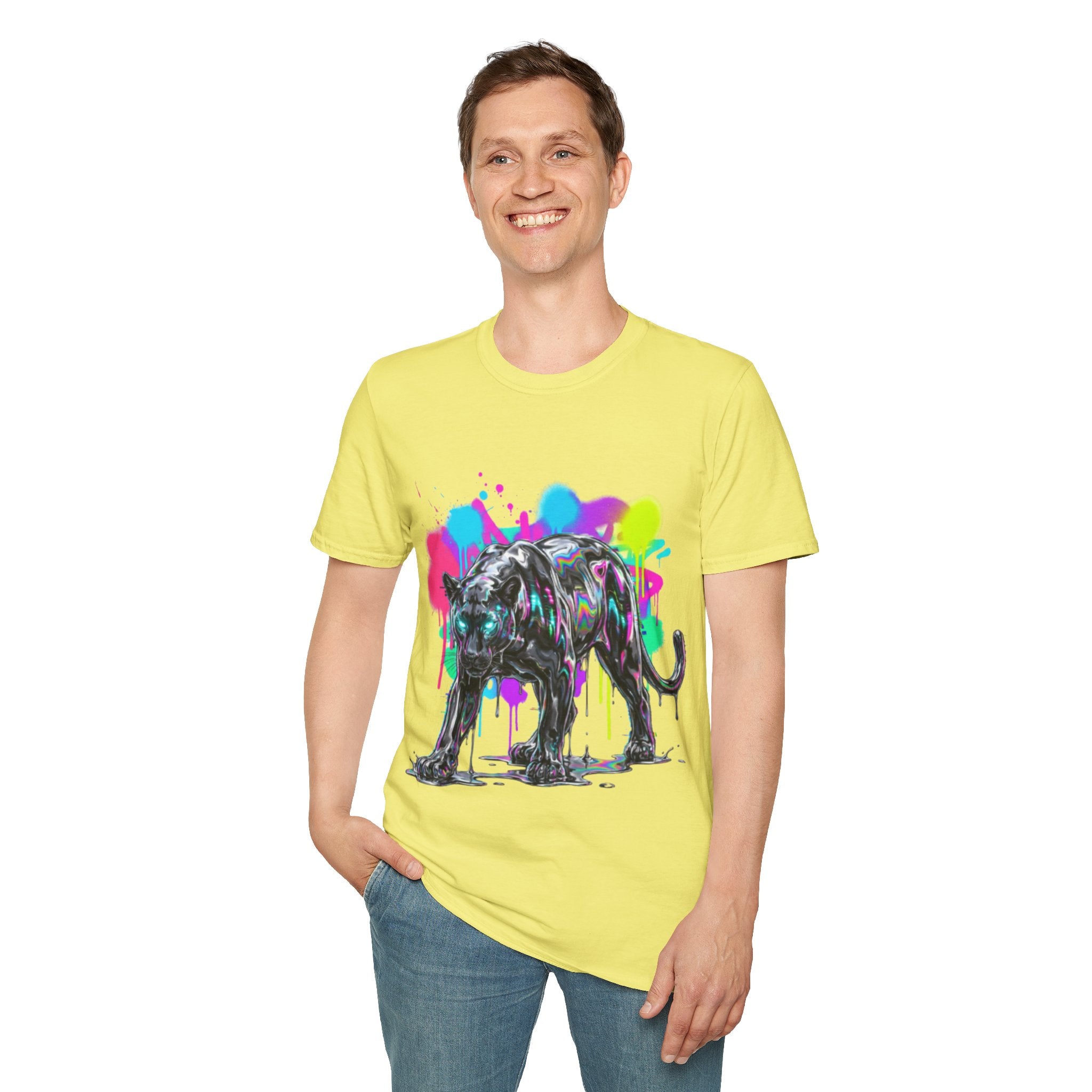 Neon Panther Streetwear Tee - Urban Trendy Vibes