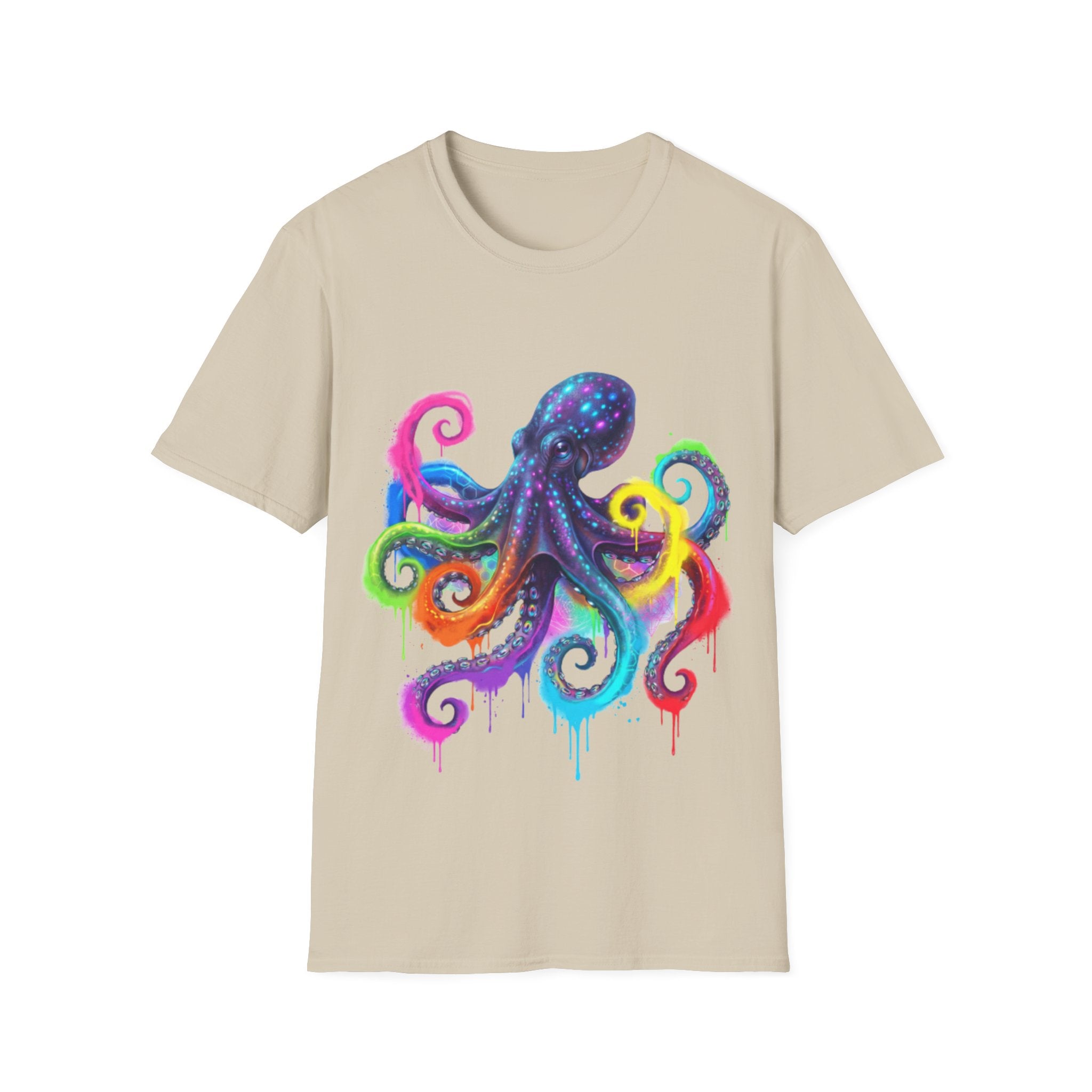 Vibrant Octopus Drip Tee - Urban Streetwear Trend