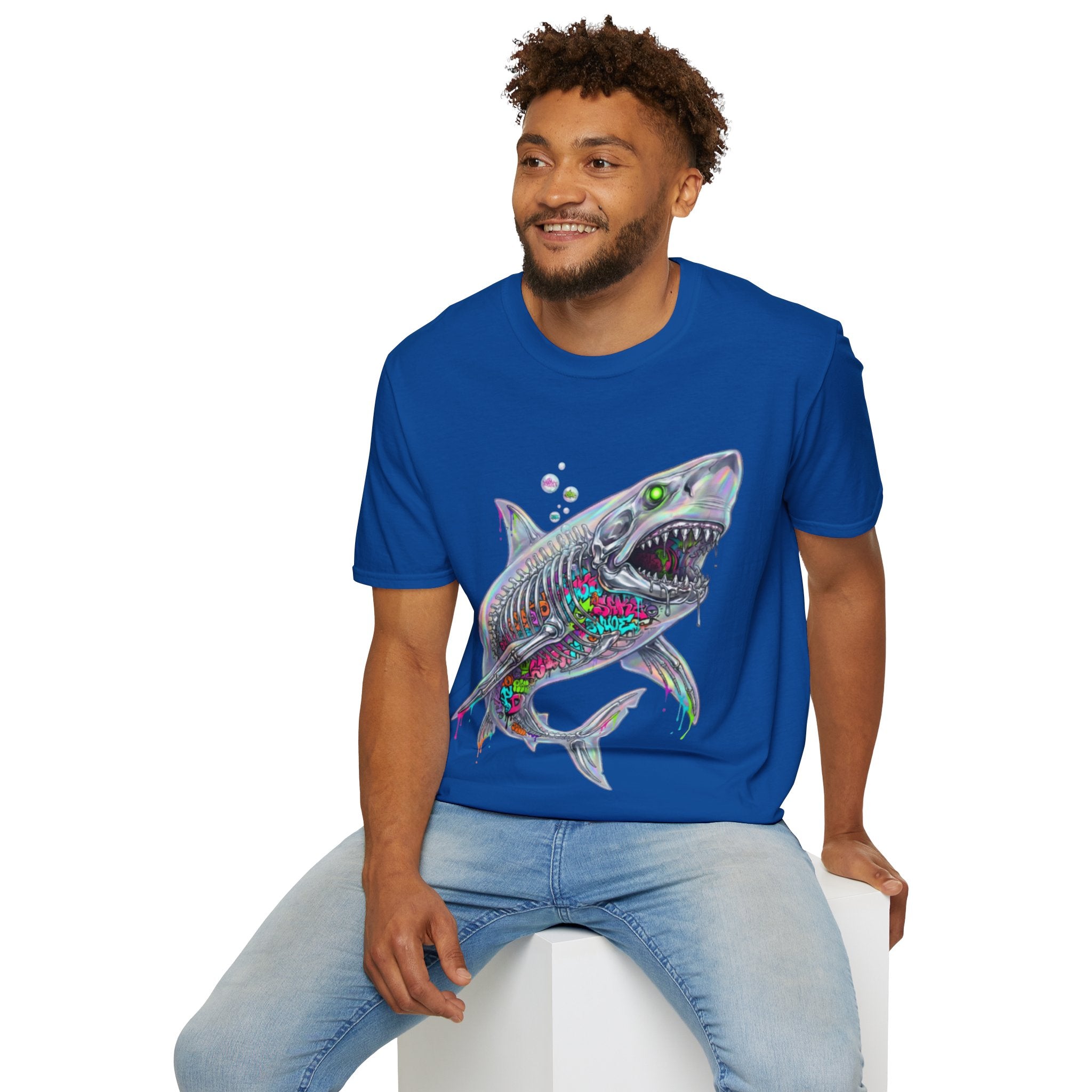 Iridescent Shark Streetwear T-Shirt - Urban Style