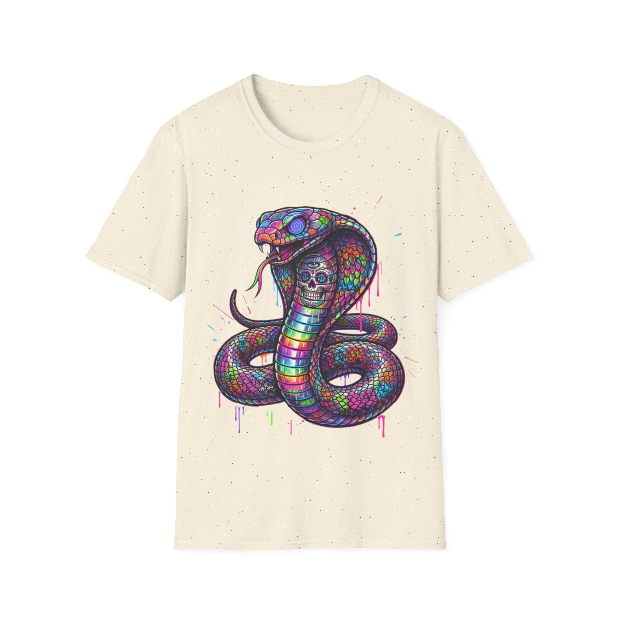Vibrant Urban Snake Skull T-Shirt - Trendy Streetwear