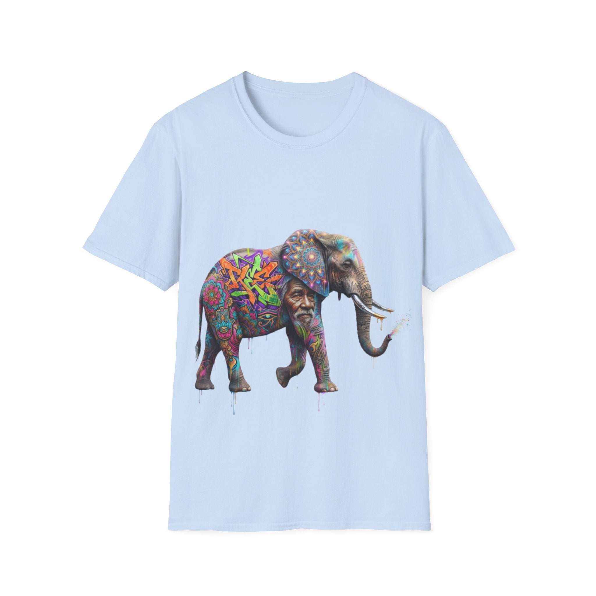 Vibrant Urban Elephant Streetwear Tee - Unisex