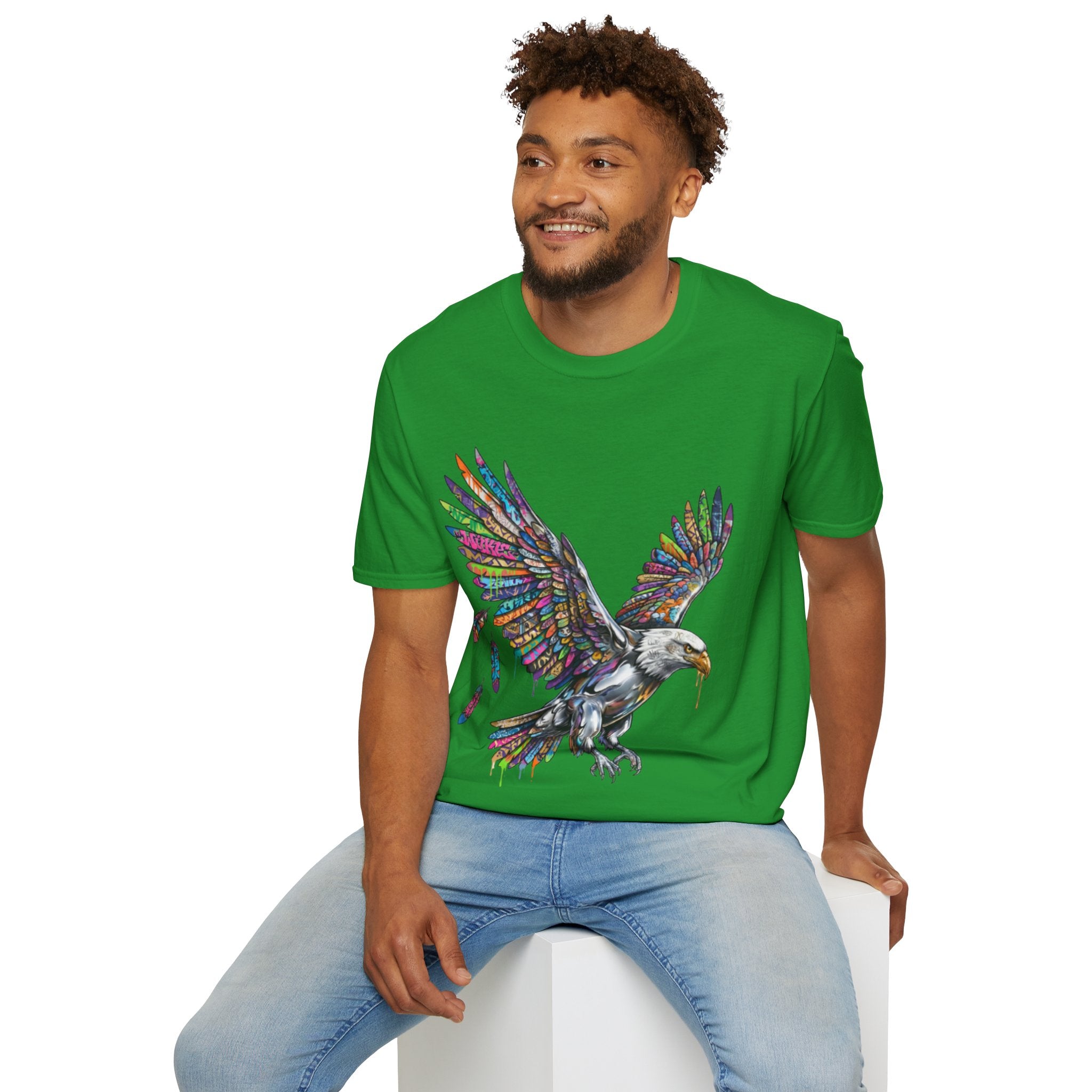 Vibrant Urban Eagle T-Shirt - Bold Streetwear Design