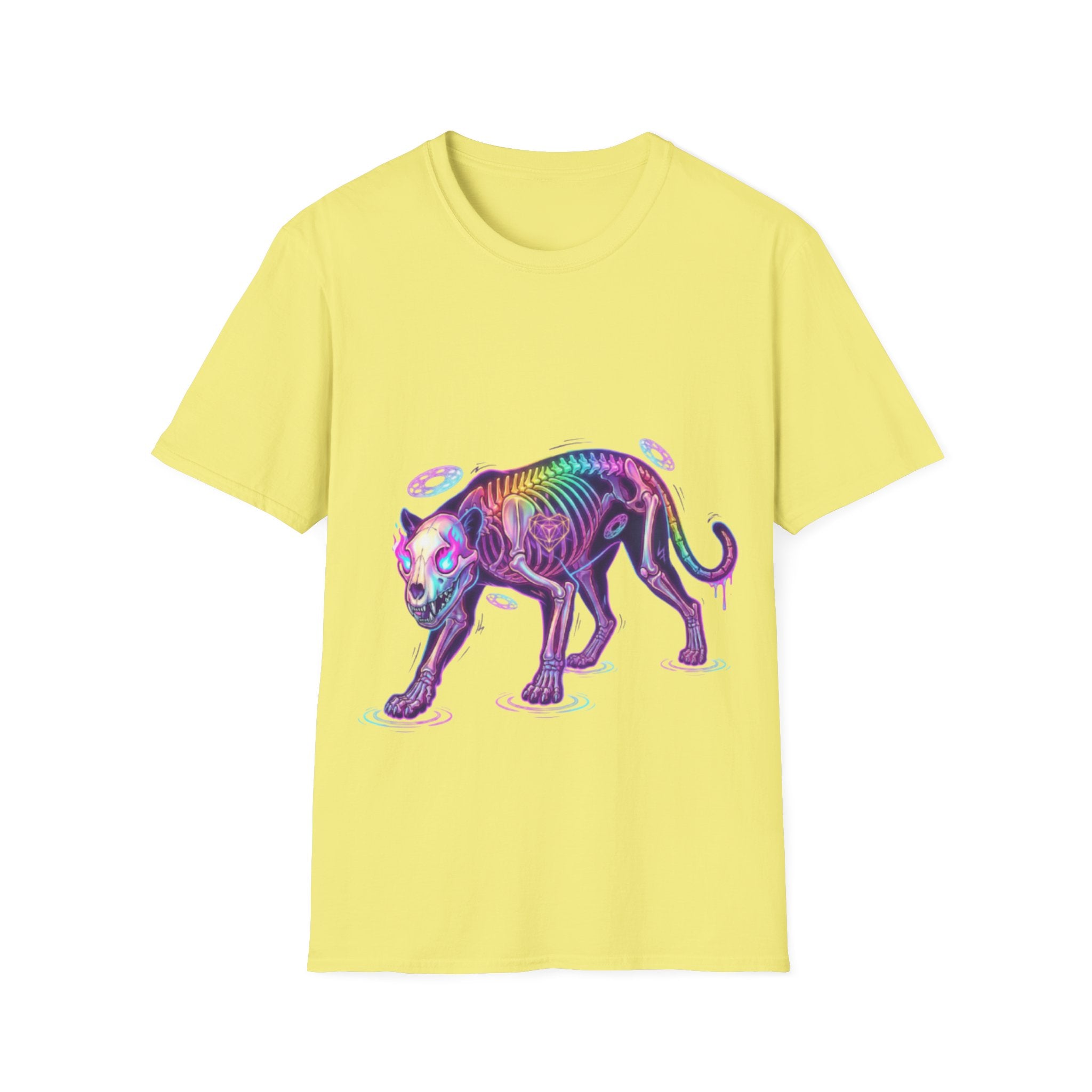 Neon Skeleton Panther Tee - Trendy Urban Streetwear