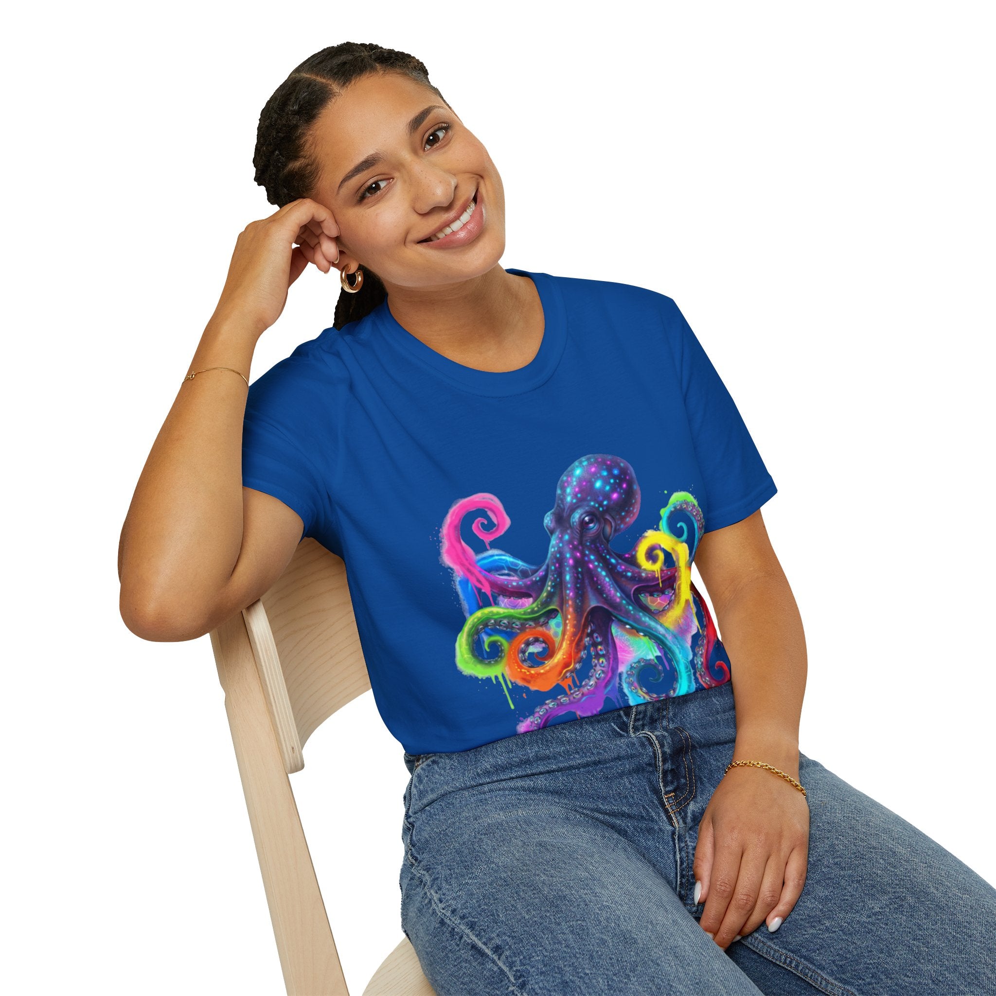 Vibrant Octopus Drip Tee - Urban Streetwear Trend