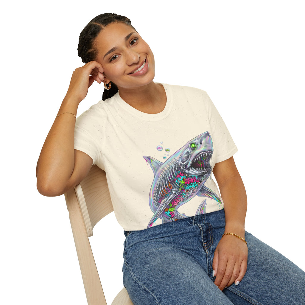 Iridescent Shark Streetwear T-Shirt - Urban Style
