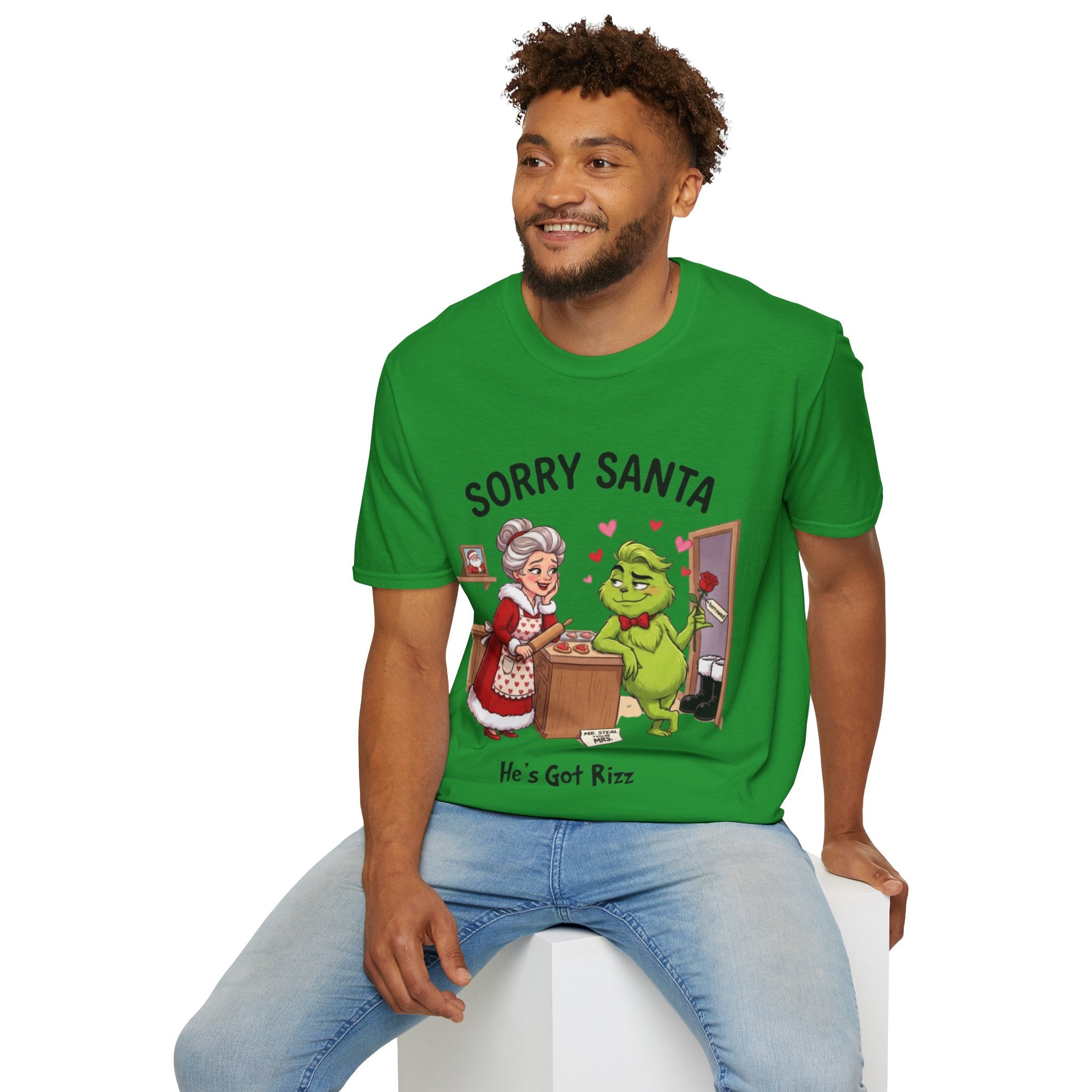 Grinch Rizz T-shirt | Funny Mrs. Claus Christmas Tee