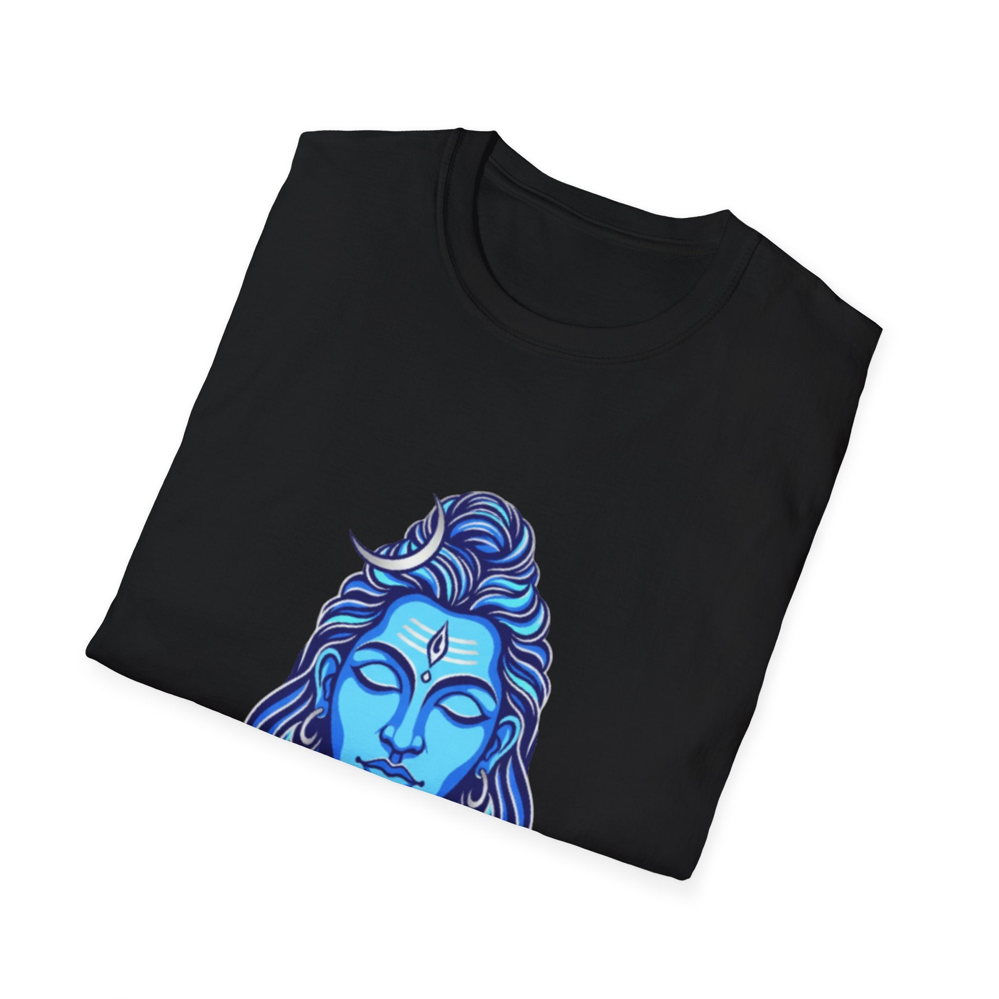 Mahadev Face on Water T-Shirt - Blue Divine Magic
