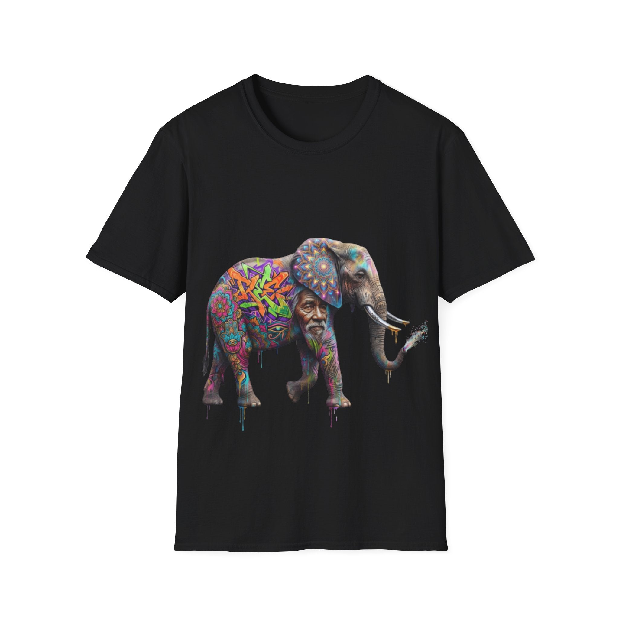 Vibrant Urban Elephant Streetwear Tee - Unisex