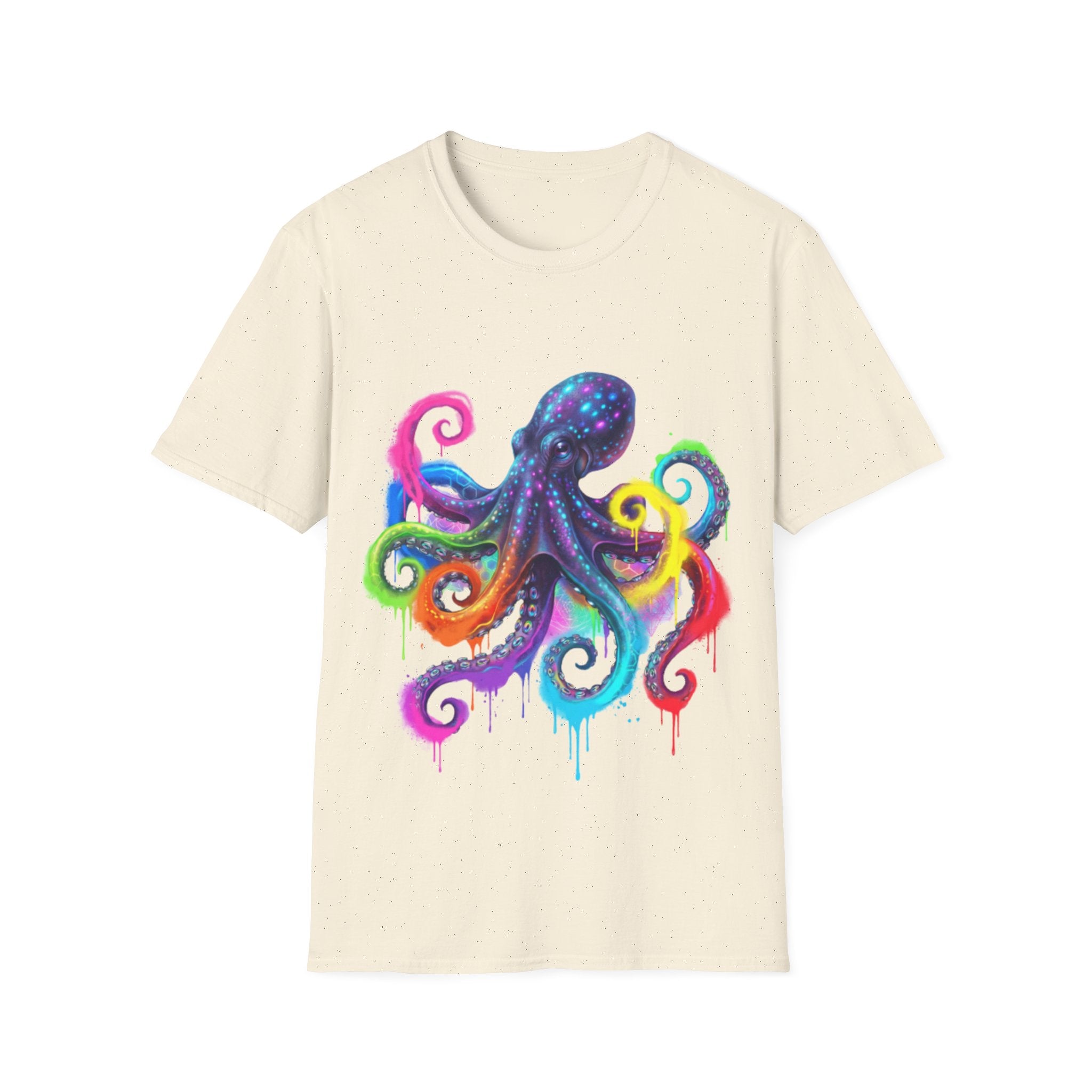 Vibrant Octopus Drip Tee - Urban Streetwear Trend