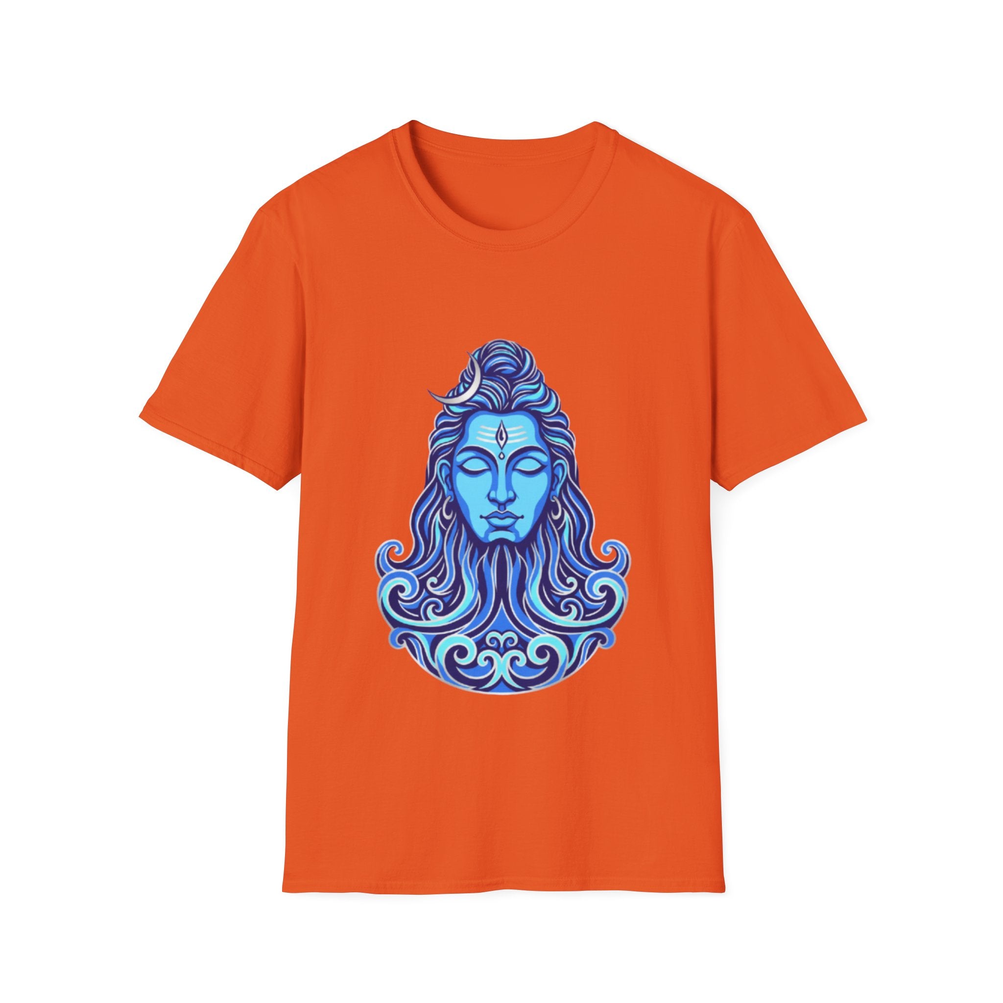 Mahadev Face on Water T-Shirt - Blue Divine Magic