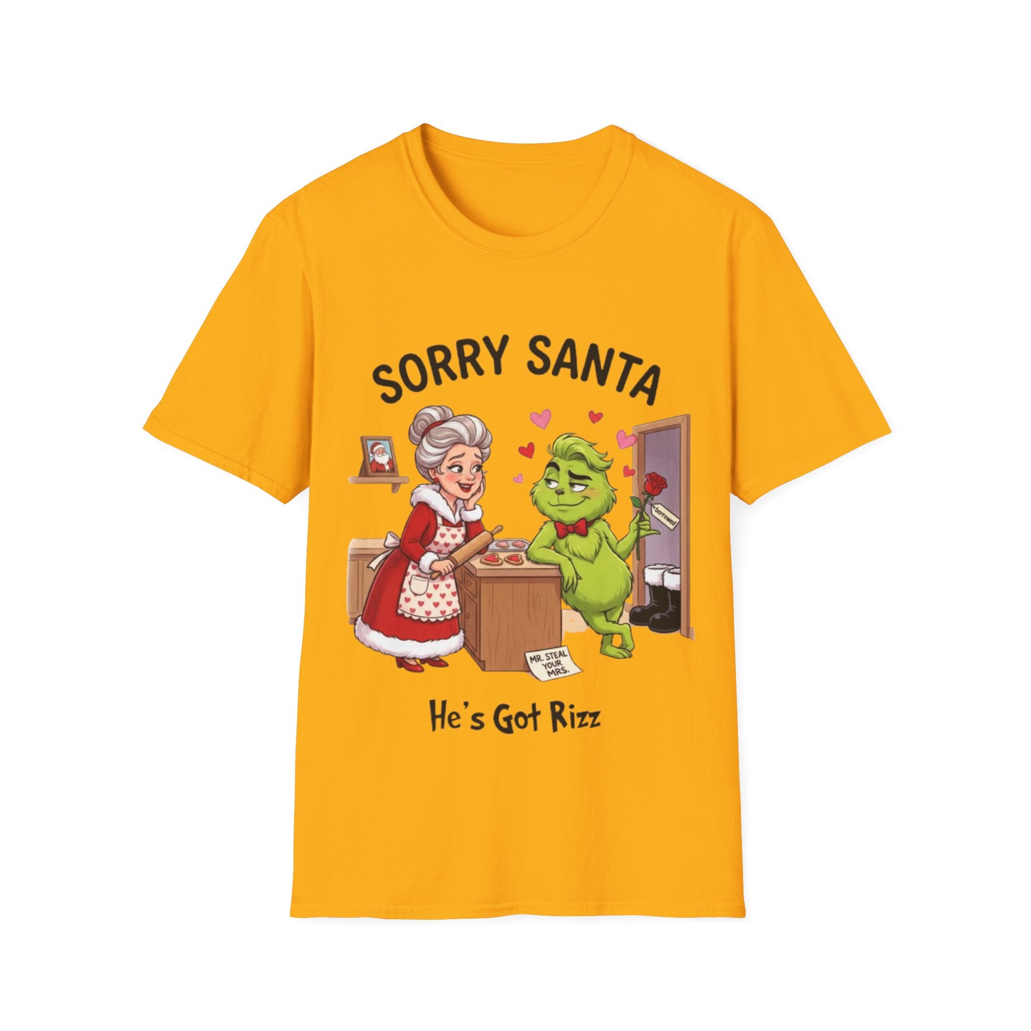 Grinch Rizz T-shirt | Funny Mrs. Claus Christmas Tee