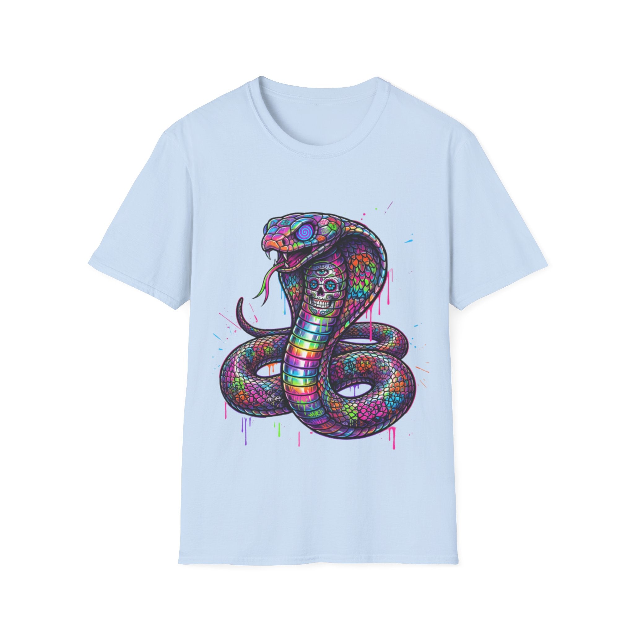 Vibrant Urban Snake Skull T-Shirt - Trendy Streetwear