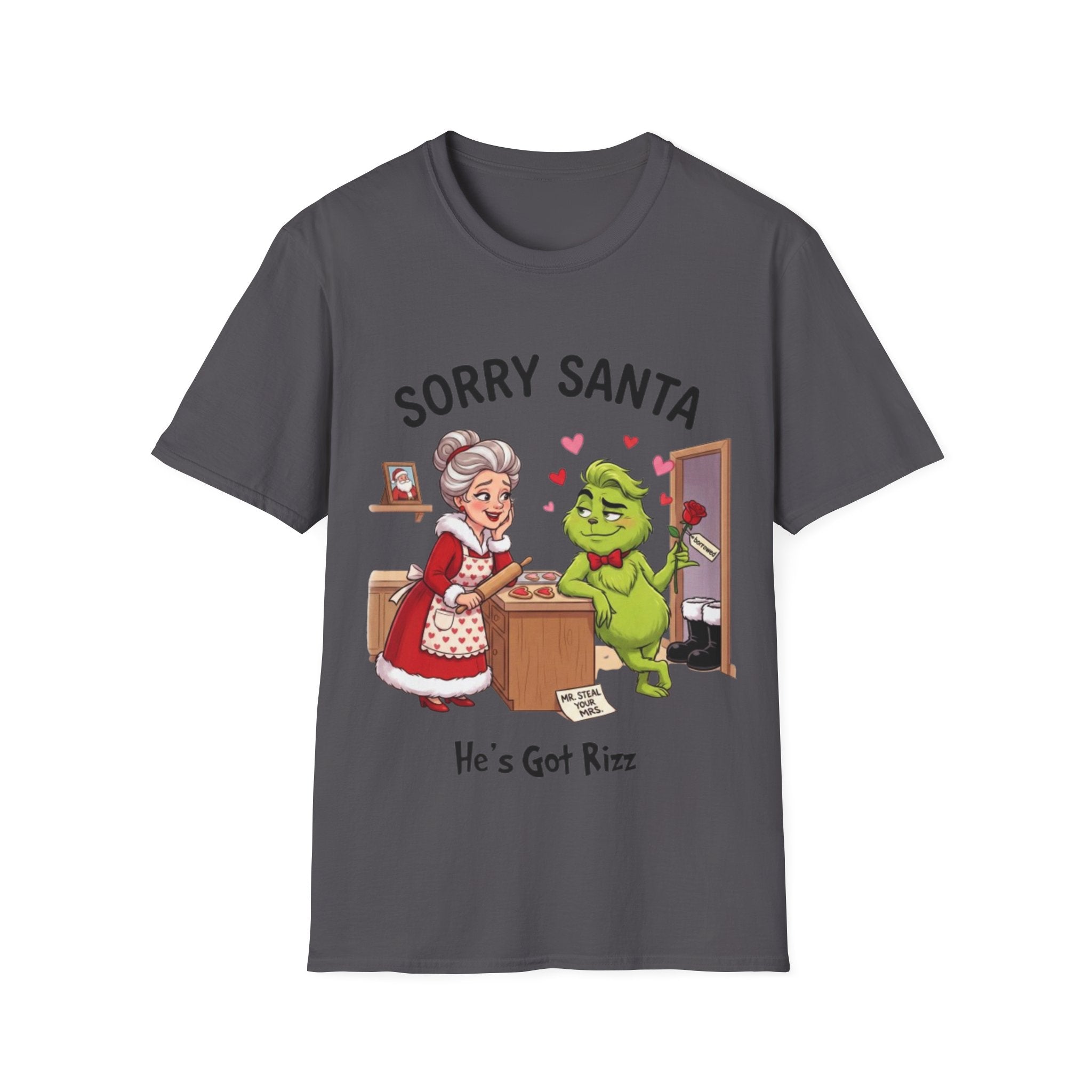 Grinch Rizz T-shirt | Funny Mrs. Claus Christmas Tee