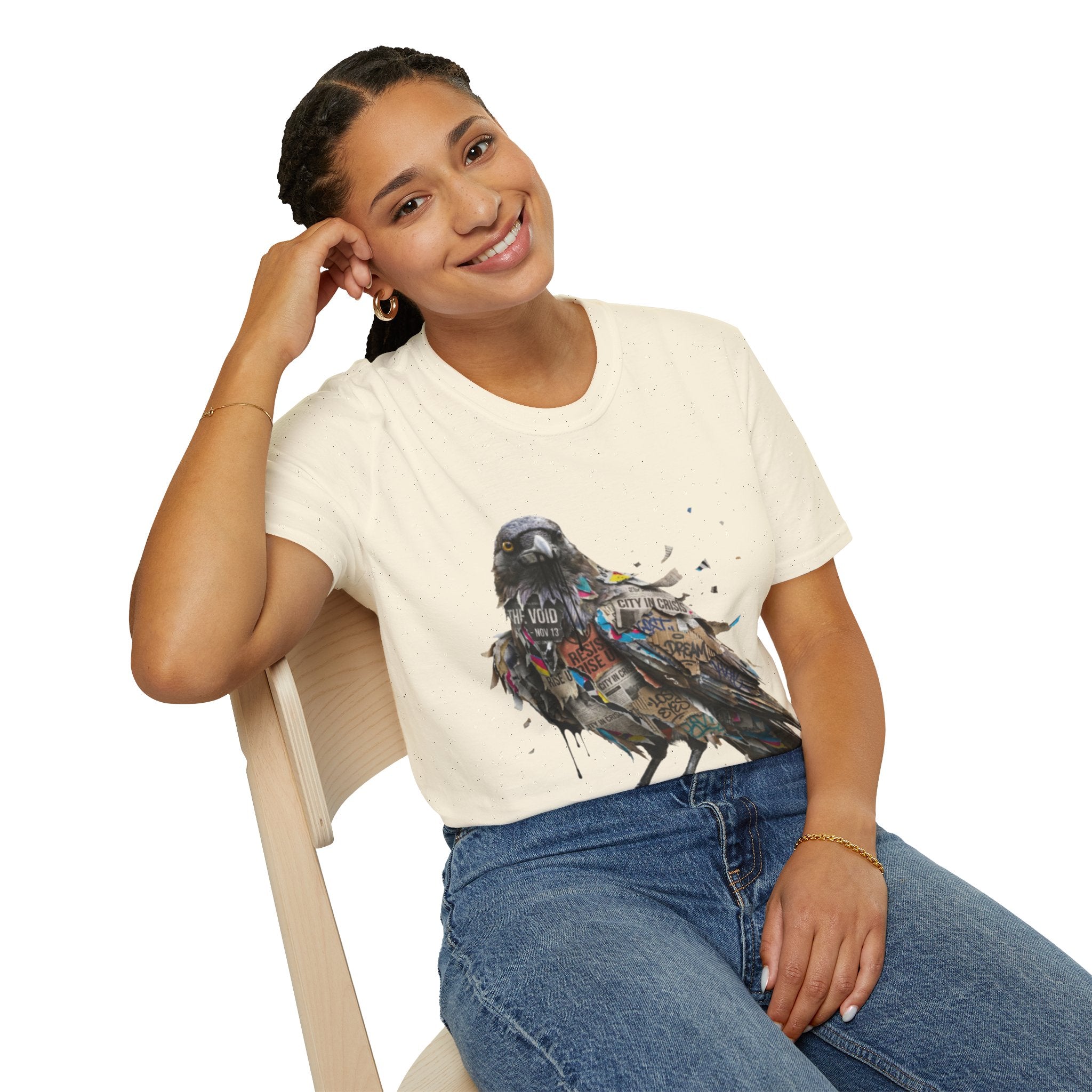 Urban Rebel Crow T-Shirt - Trendy Streetwear Style