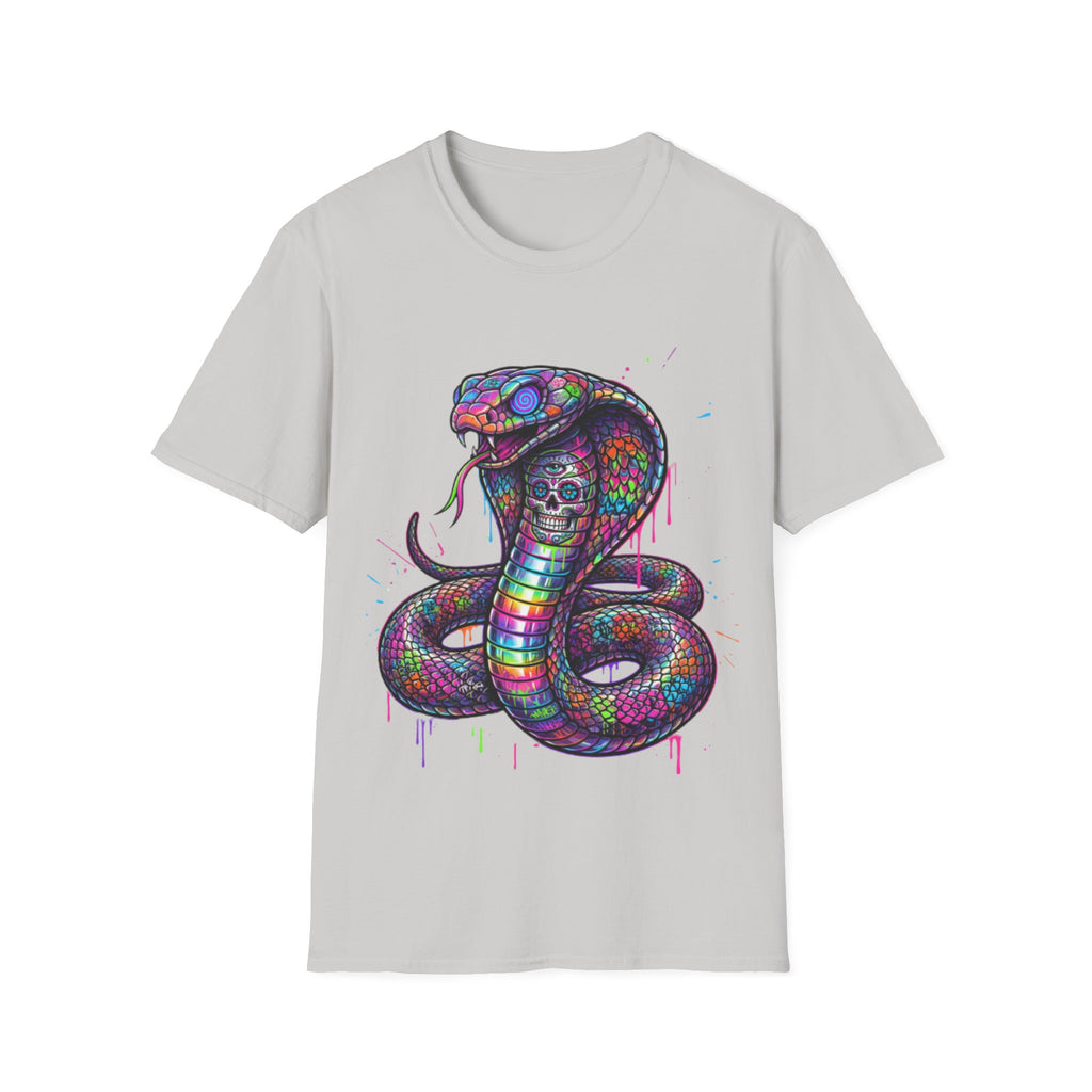Vibrant Urban Snake Skull T-Shirt - Trendy Streetwear