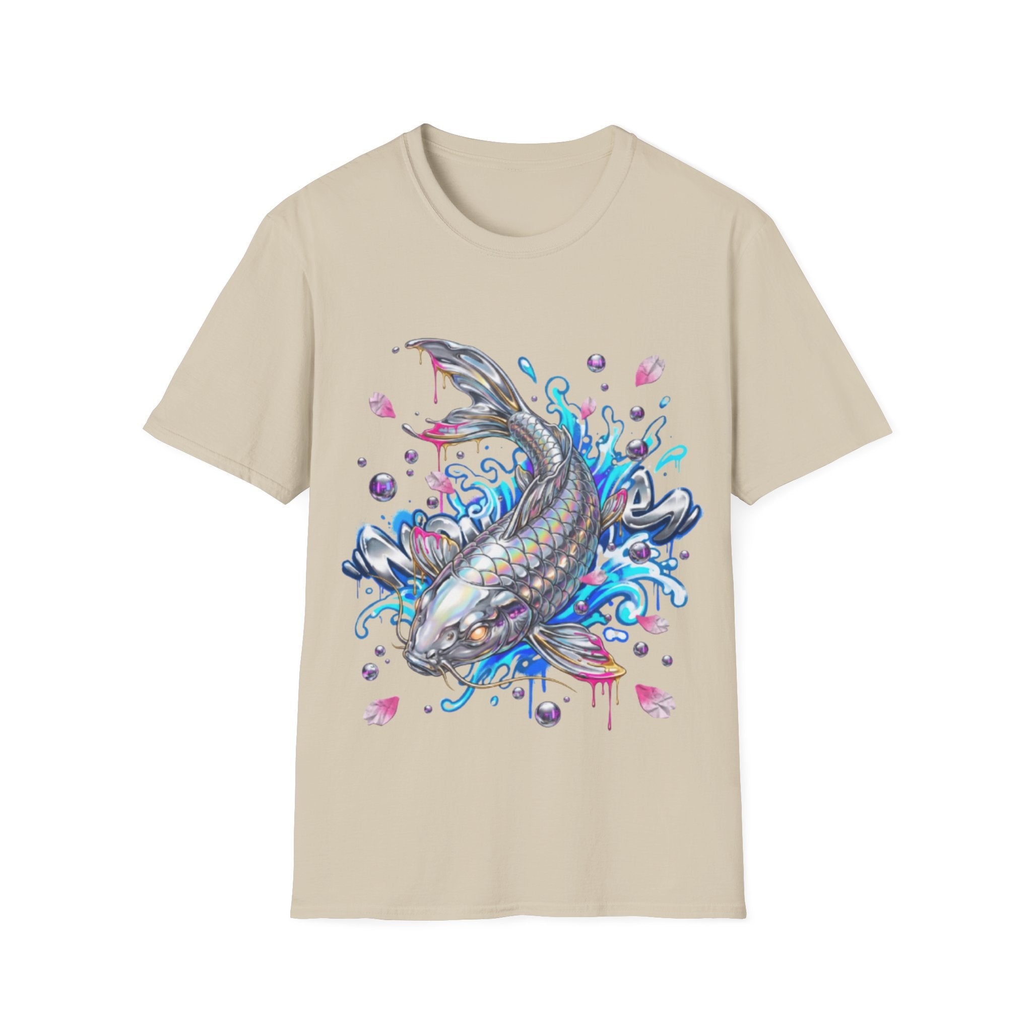 Trendy Holographic Koi T-Shirt for Urban Streetwear