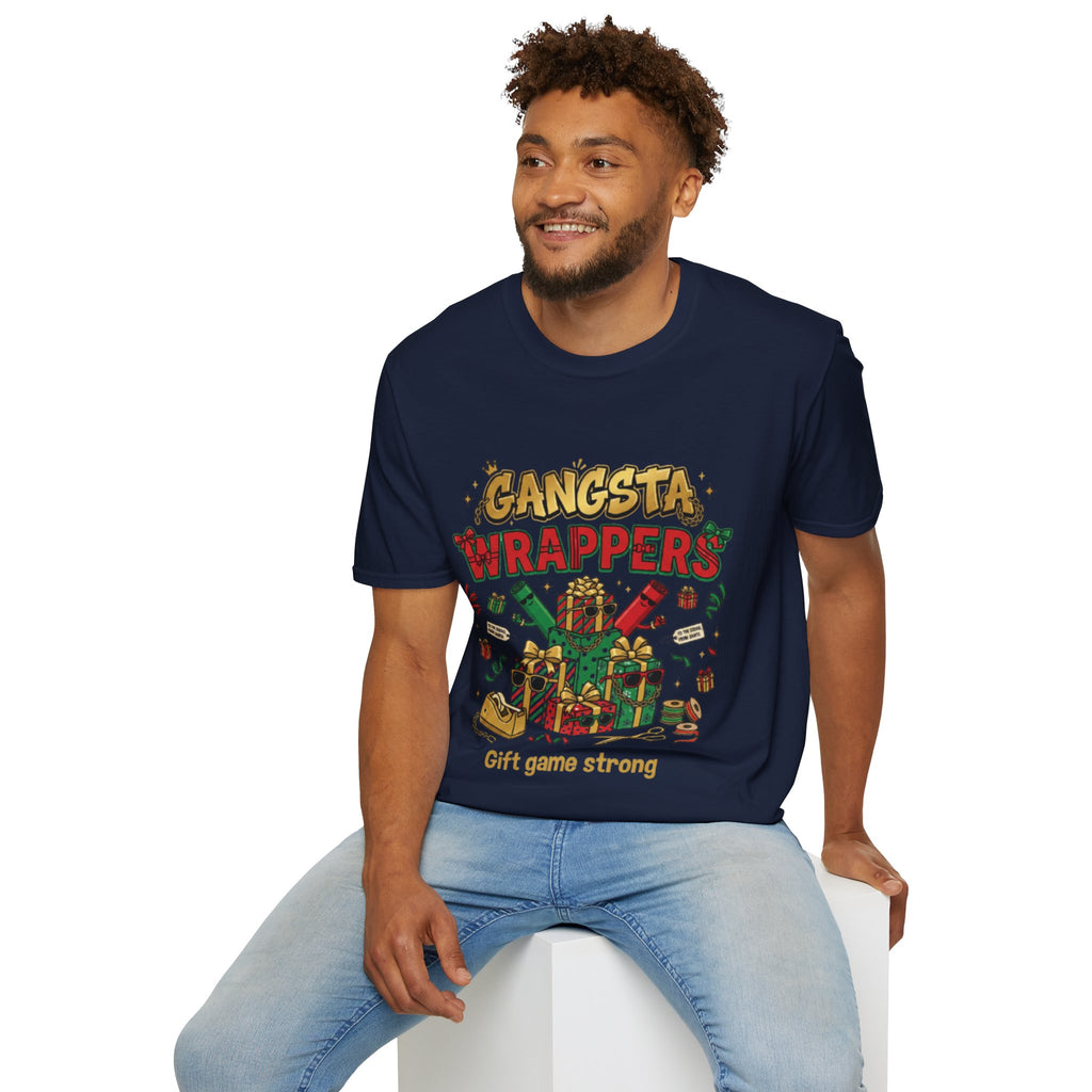 Gangsta Wrappers Crew T-shirt | Funny Christmas Matching Tee