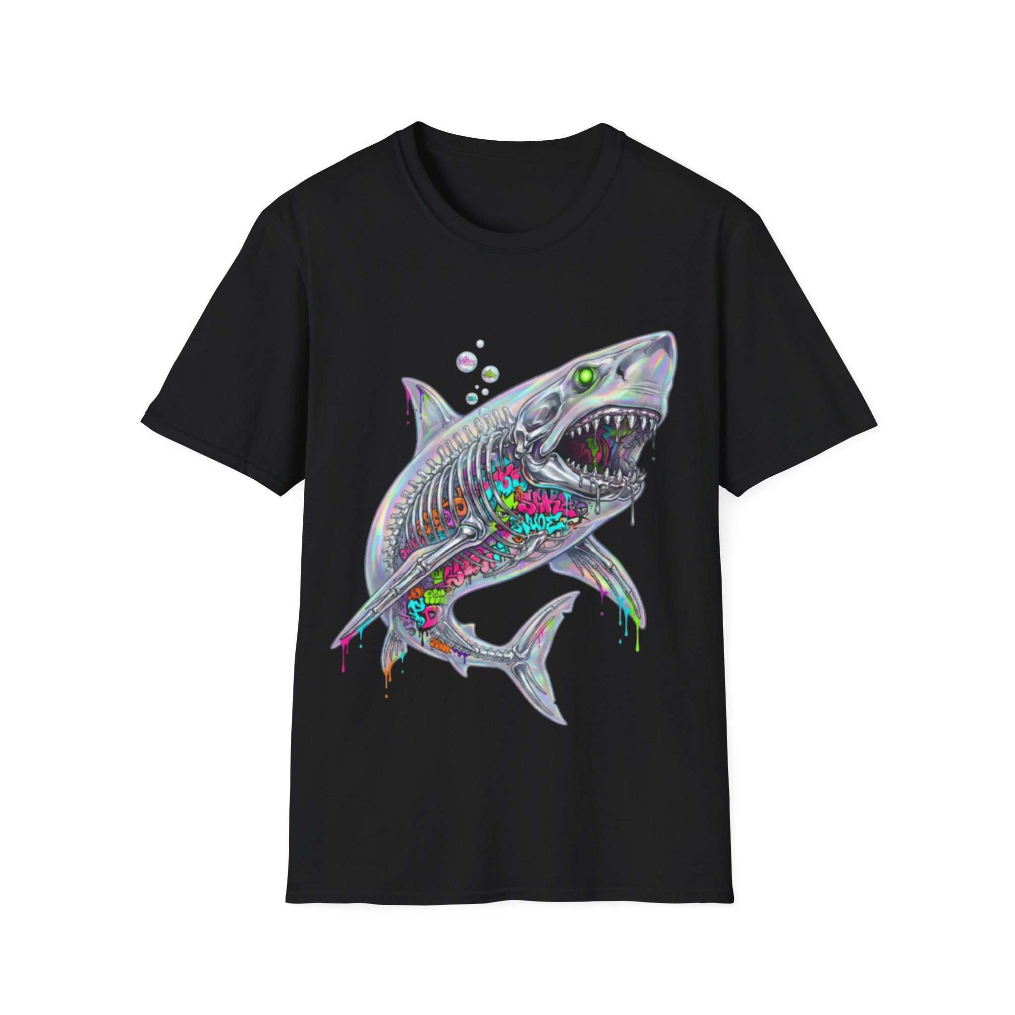 Iridescent Shark Streetwear T-Shirt - Urban Style