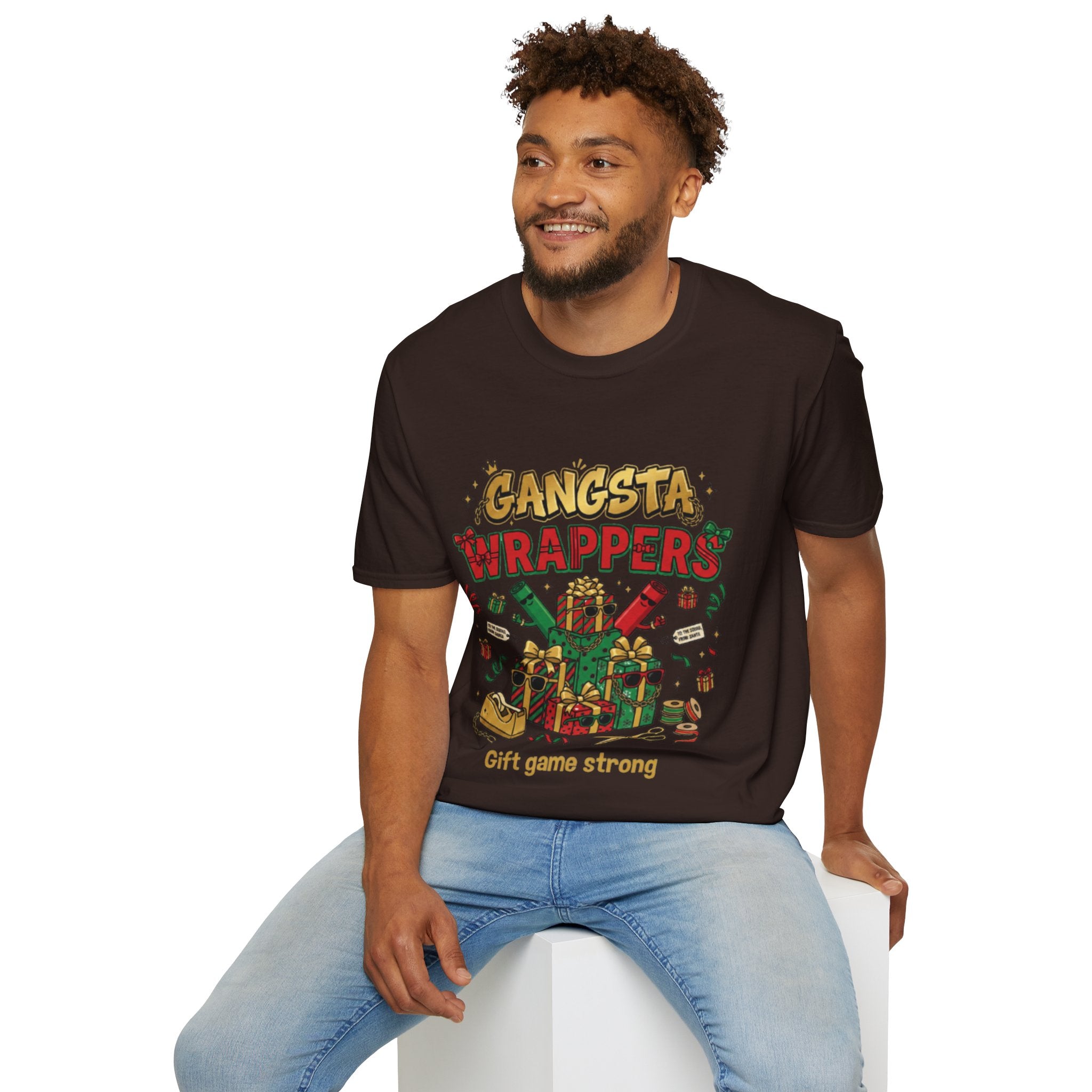 Gangsta Wrappers Crew T-shirt | Funny Christmas Matching Tee