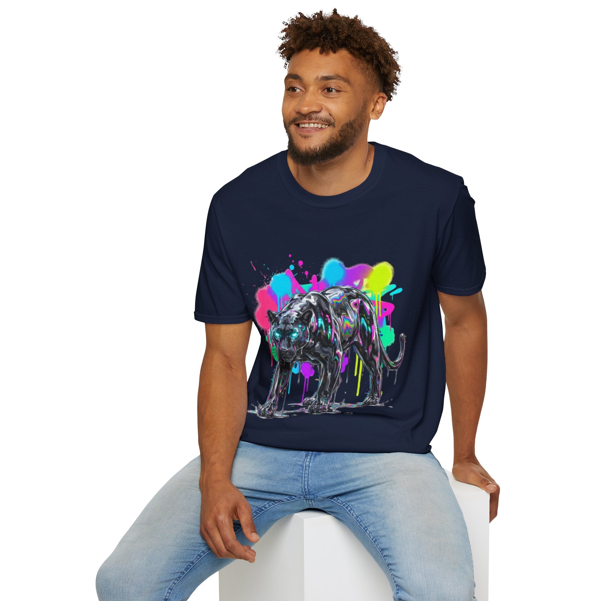 Neon Panther Streetwear Tee - Urban Trendy Vibes