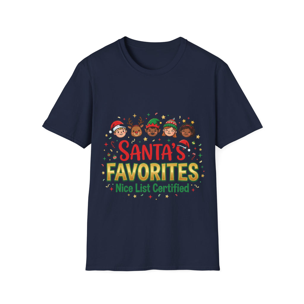 Santa's Favorites Crew T-shirt | Cute Matching Christmas Tee