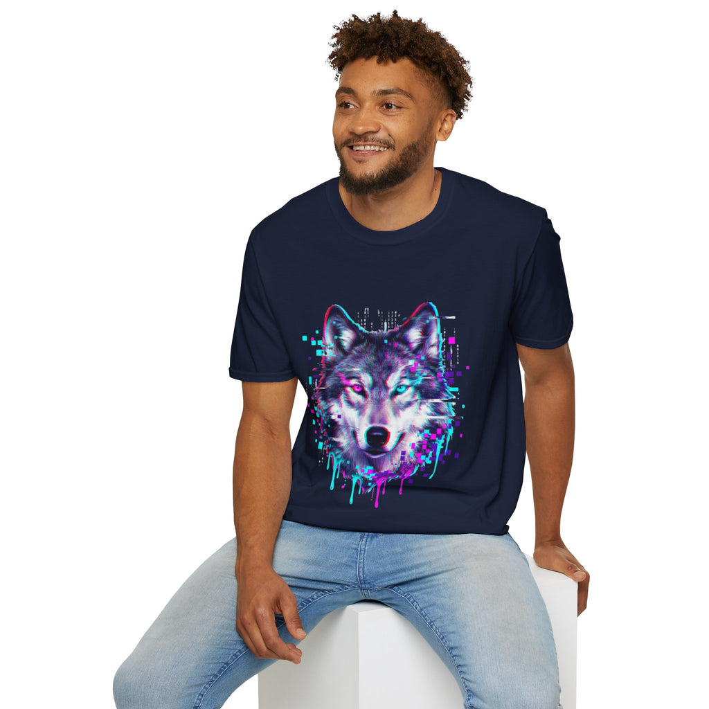 Urban Glitch Wolf Tee - Trendy Streetwear Vibes