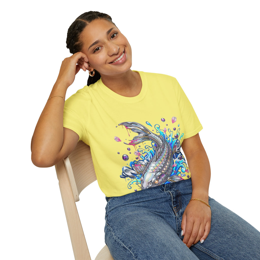Trendy Holographic Koi T-Shirt for Urban Streetwear