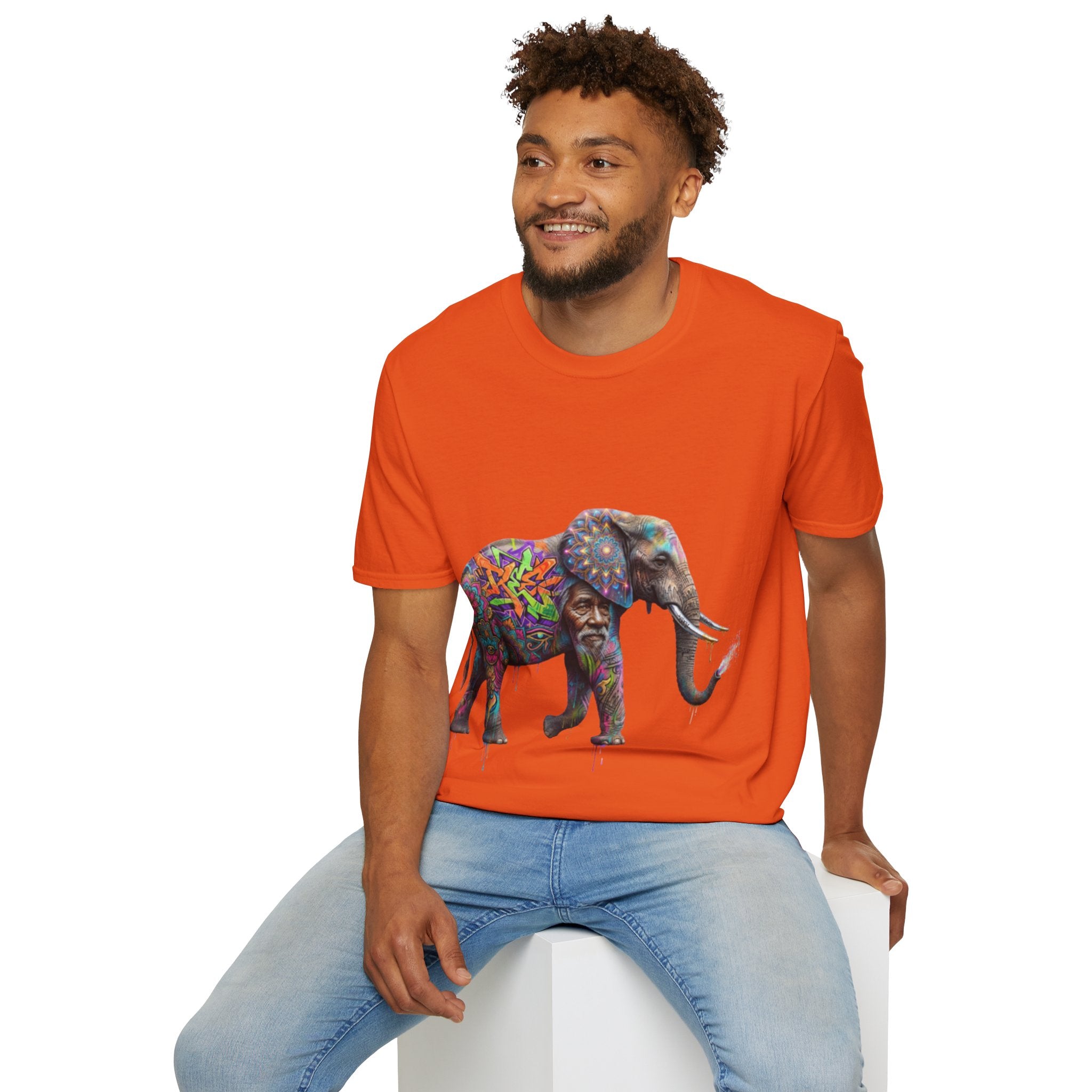Vibrant Urban Elephant Streetwear Tee - Unisex