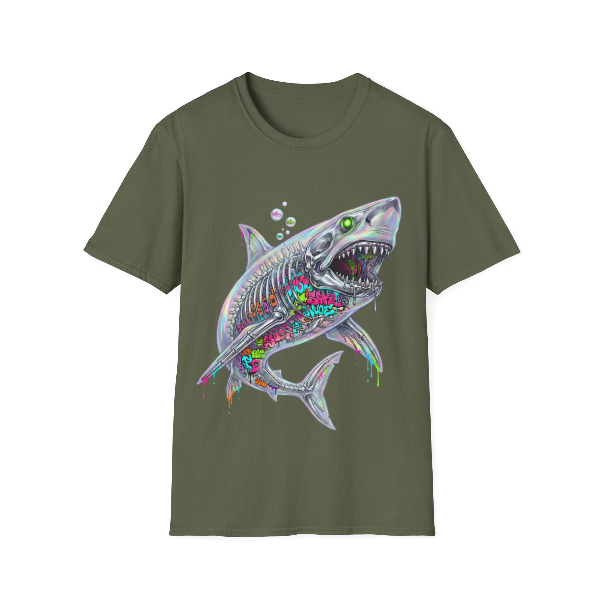 Iridescent Shark Streetwear T-Shirt - Urban Style