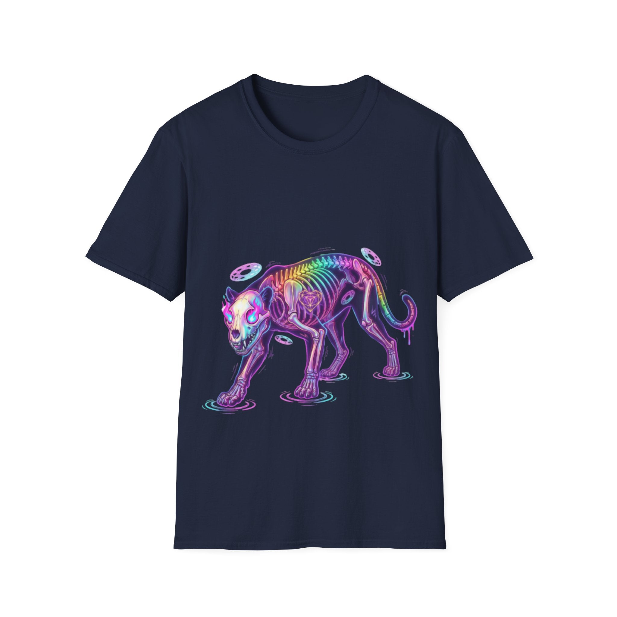 Neon Skeleton Panther Tee - Trendy Urban Streetwear