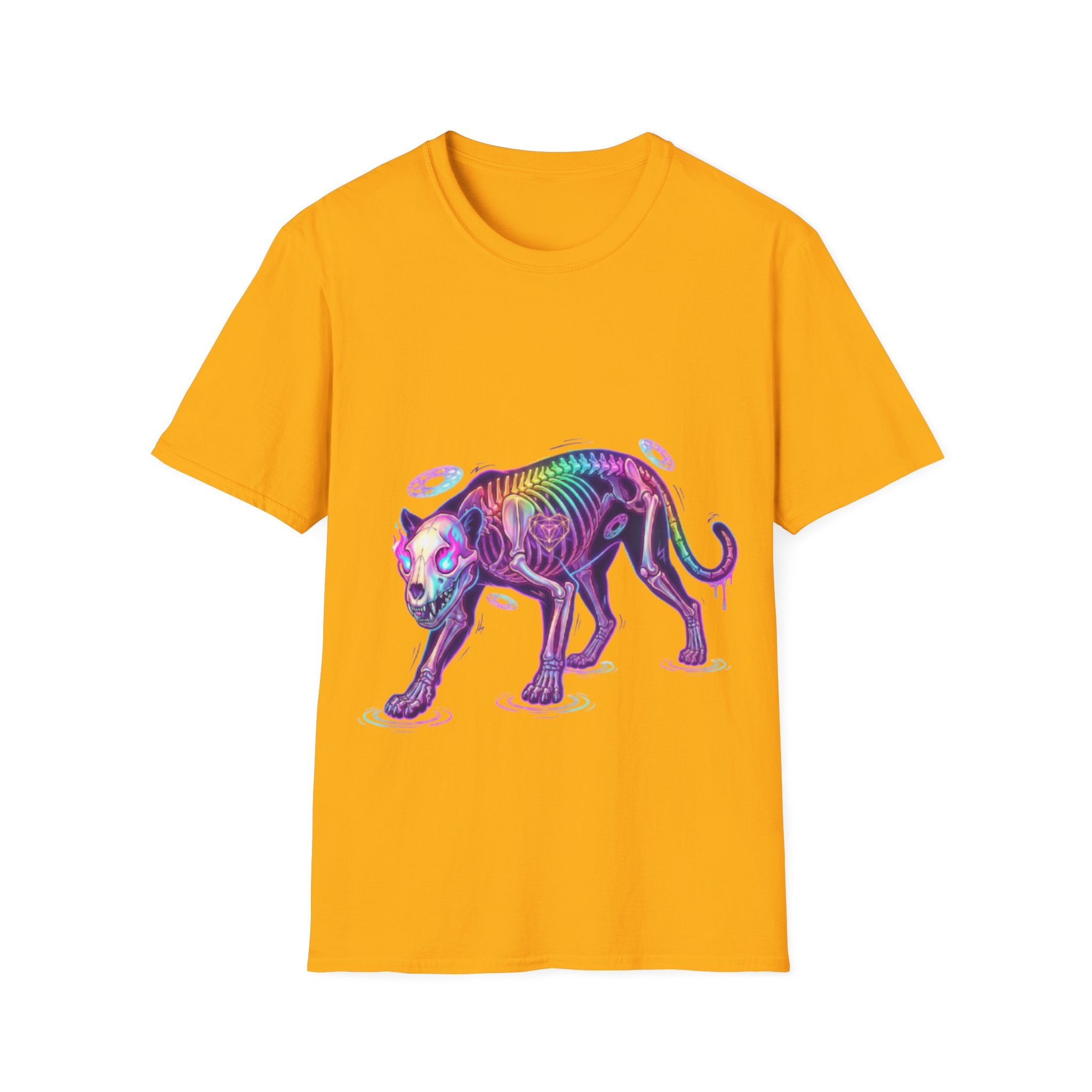Neon Skeleton Panther Tee - Trendy Urban Streetwear