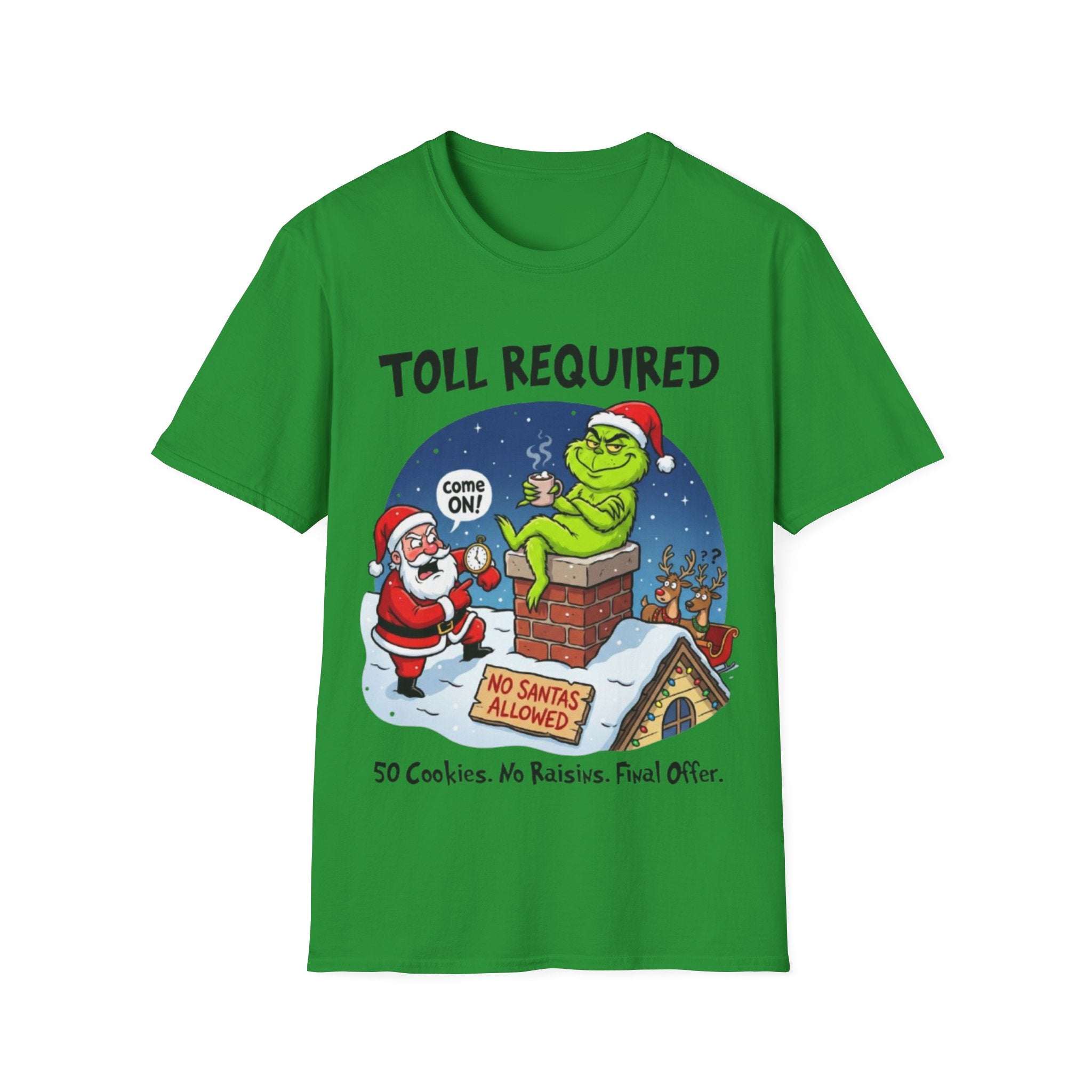 Santa Blocked by Grinch Tee | Funny Grinch Christmas T-shirt