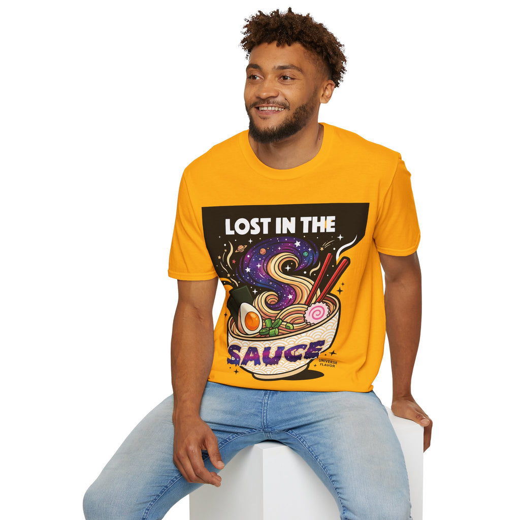 Lost in the Sauce Ramen Graphic Tee | Cosmic Noodle Bowl Streetwear Shirt