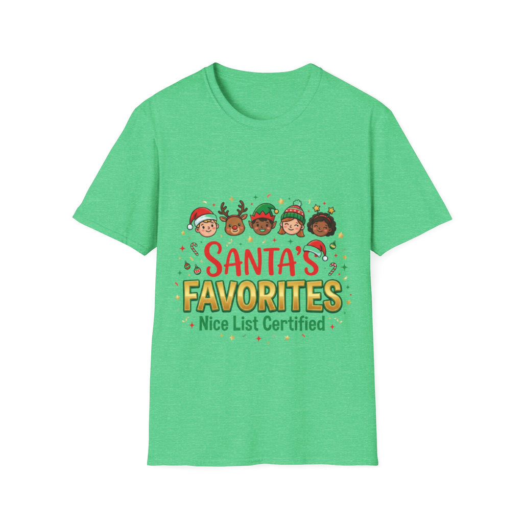Santa's Favorites Crew T-shirt | Cute Matching Christmas Tee
