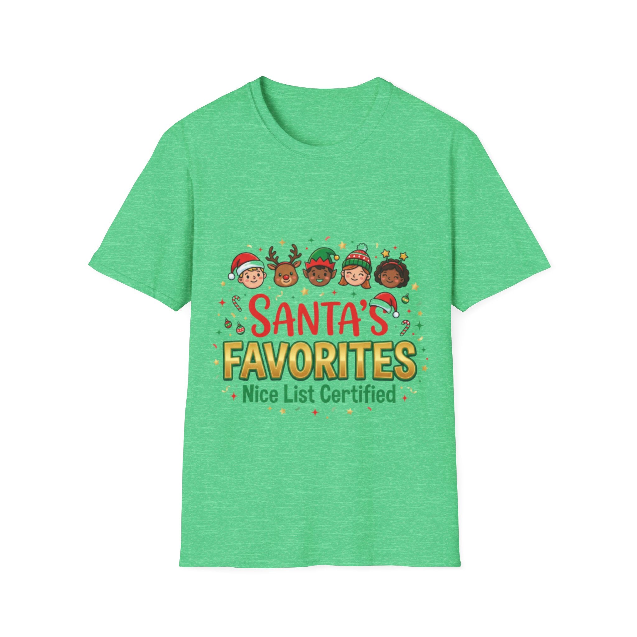 Santa's Favorites Crew T-shirt | Cute Matching Christmas Tee