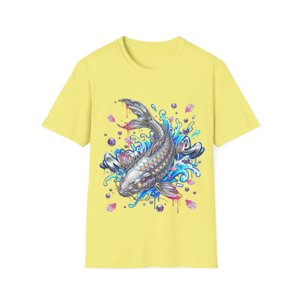 Trendy Holographic Koi T-Shirt for Urban Streetwear
