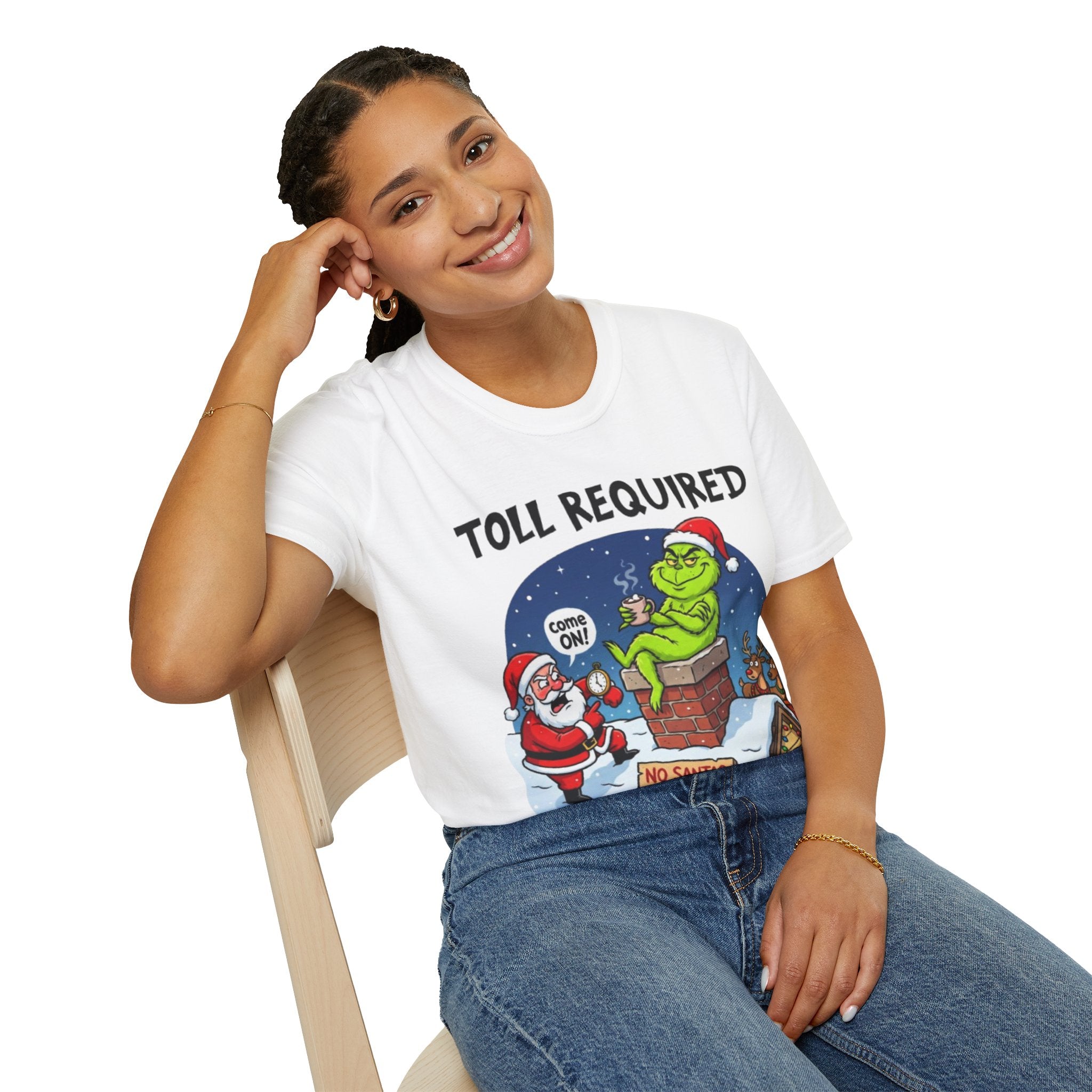 Santa Blocked by Grinch Tee | Funny Grinch Christmas T-shirt