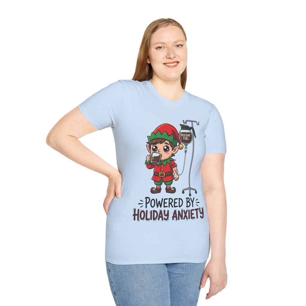 Christmas T-Shirt: Powerd by Holiday Anxiety