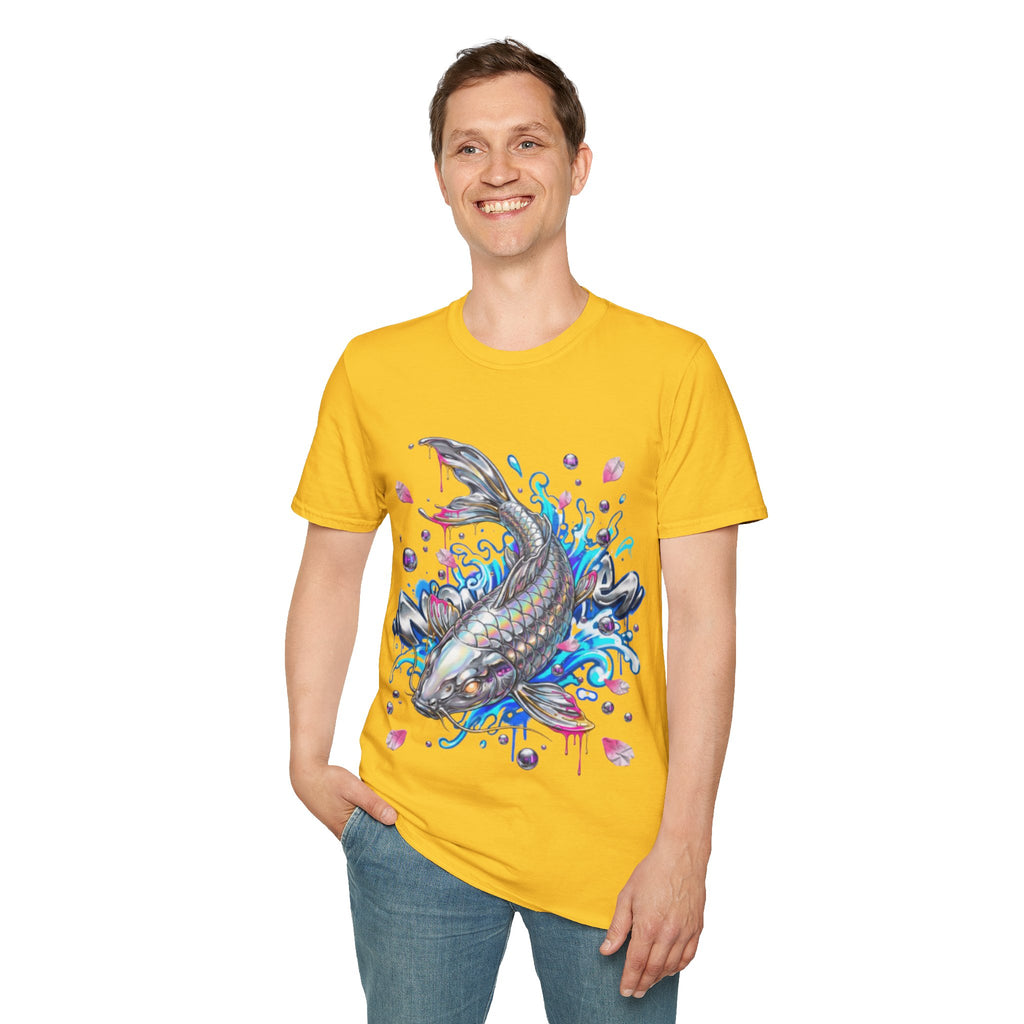 Trendy Holographic Koi T-Shirt for Urban Streetwear