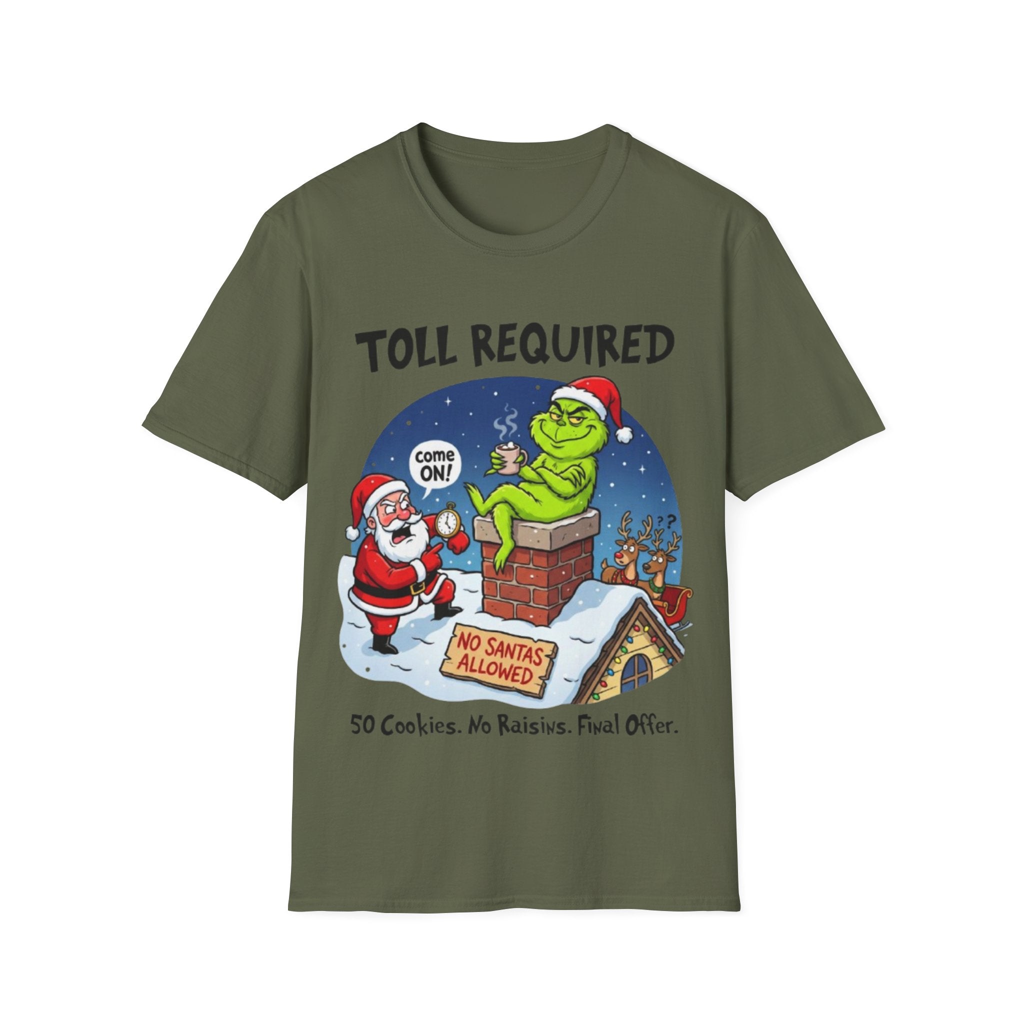 Santa Blocked by Grinch Tee | Funny Grinch Christmas T-shirt
