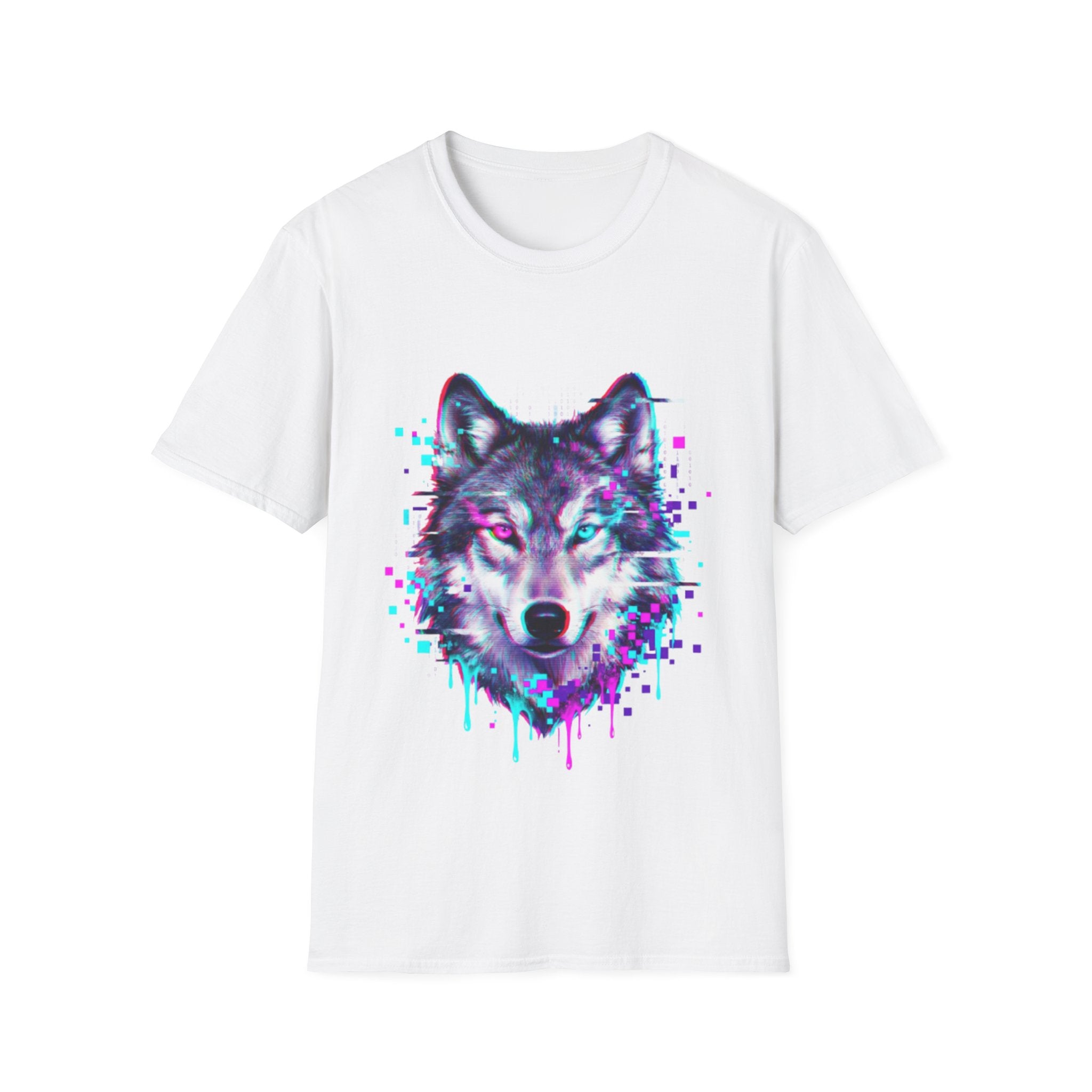 Urban Glitch Wolf Tee - Trendy Streetwear Vibes